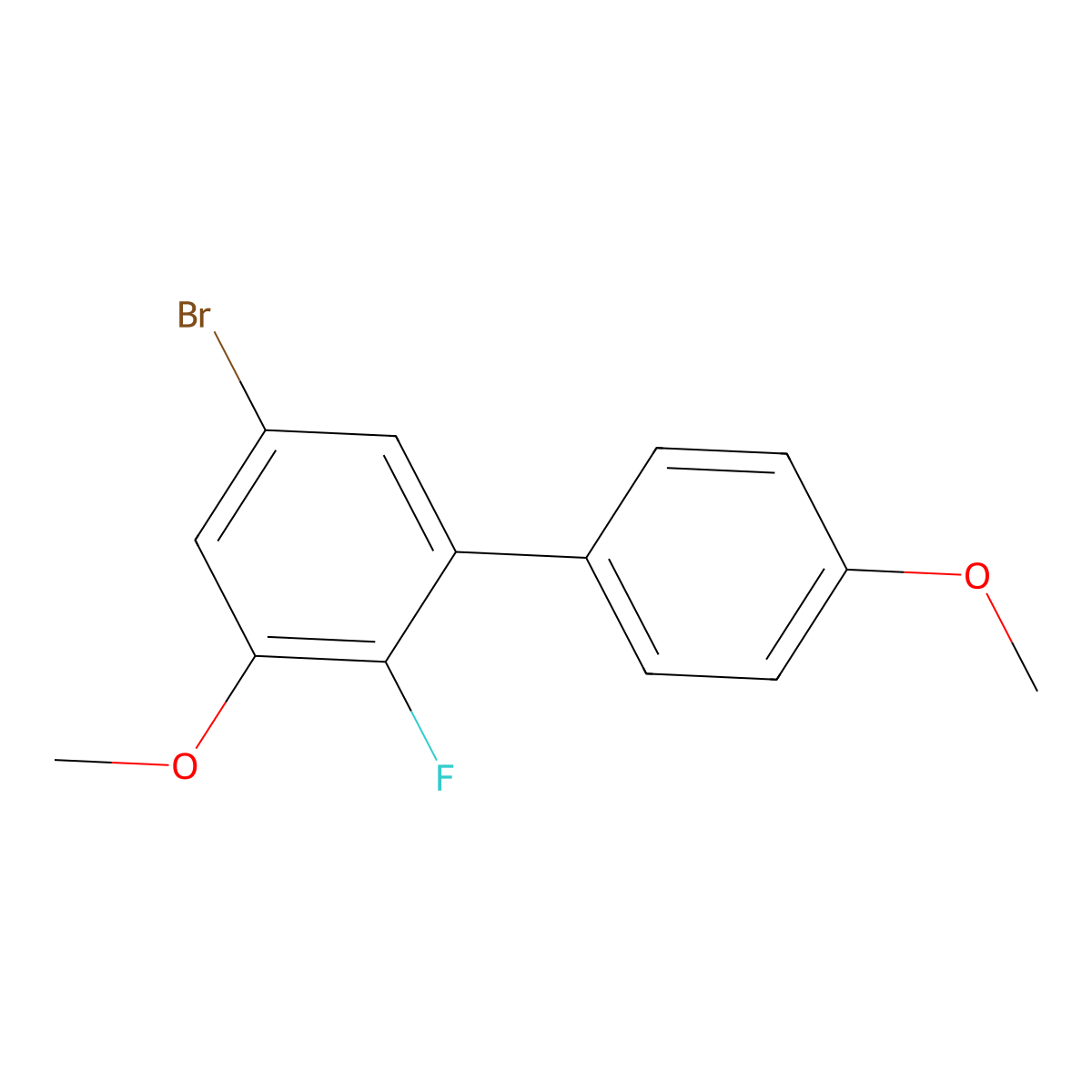 5-Bromo-2-fluoro-3,4'-dimethoxy-1,1'-biphenyl molecular structure, CAS 2807464-40-8