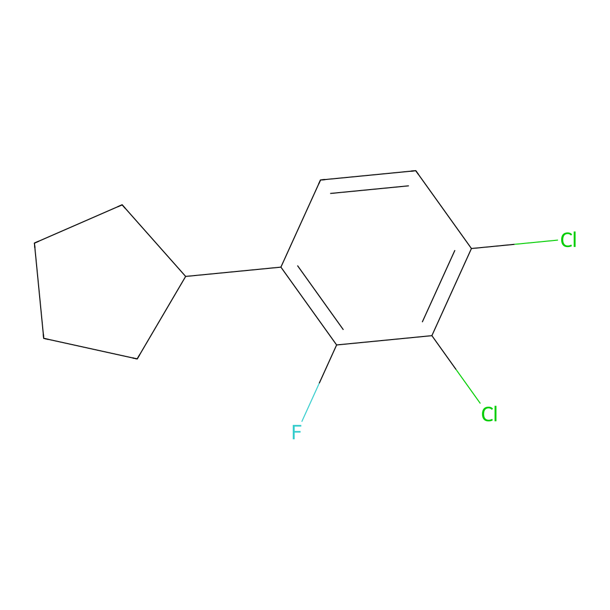 1,2-Dichloro-4-cyclopentyl-3-fluorobenzene molecular structure, CAS 2807464-44-2
