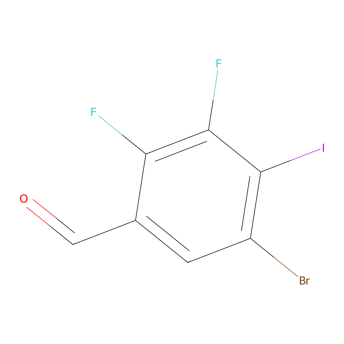 5-Bromo-2,3-difluoro-4-iodobenzaldehyde molecular structure, CAS 2807464-45-3