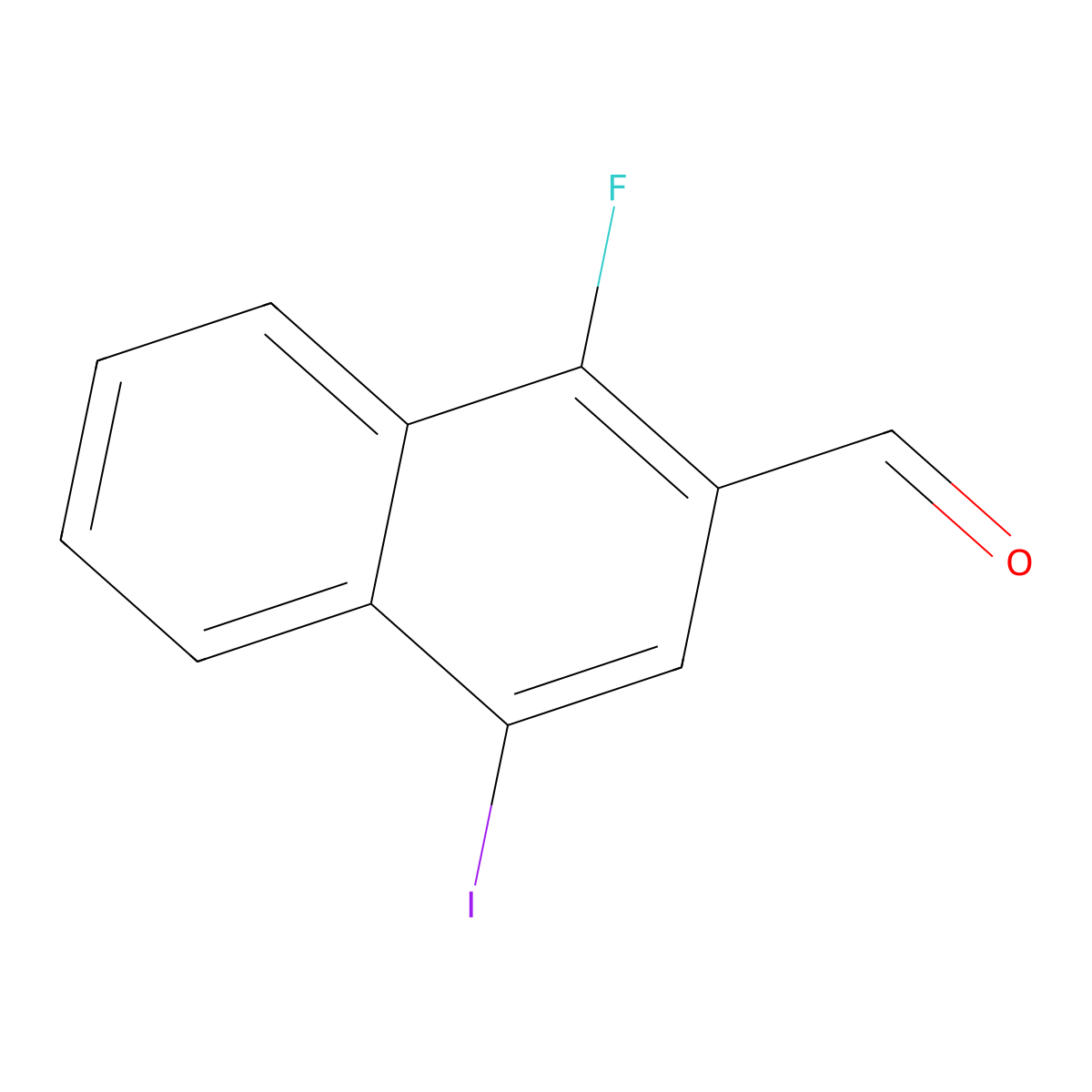 1-Fluoro-4-iodo-2-naphthaldehyde molecular structure, CAS 2807464-46-4