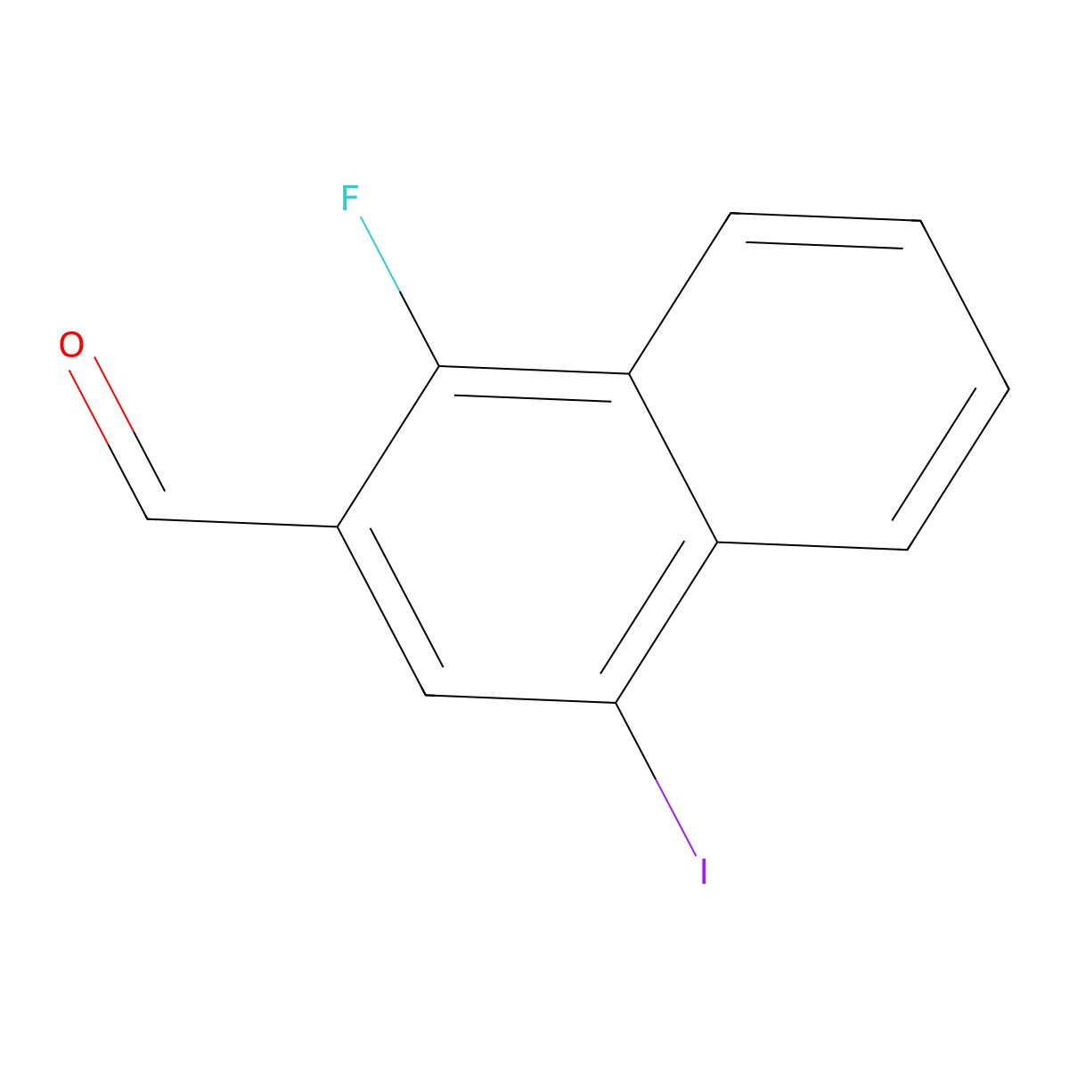 1-Fluoro-4-iodo-2-naphthaldehyde molecular structure, CAS 2807464-46-4