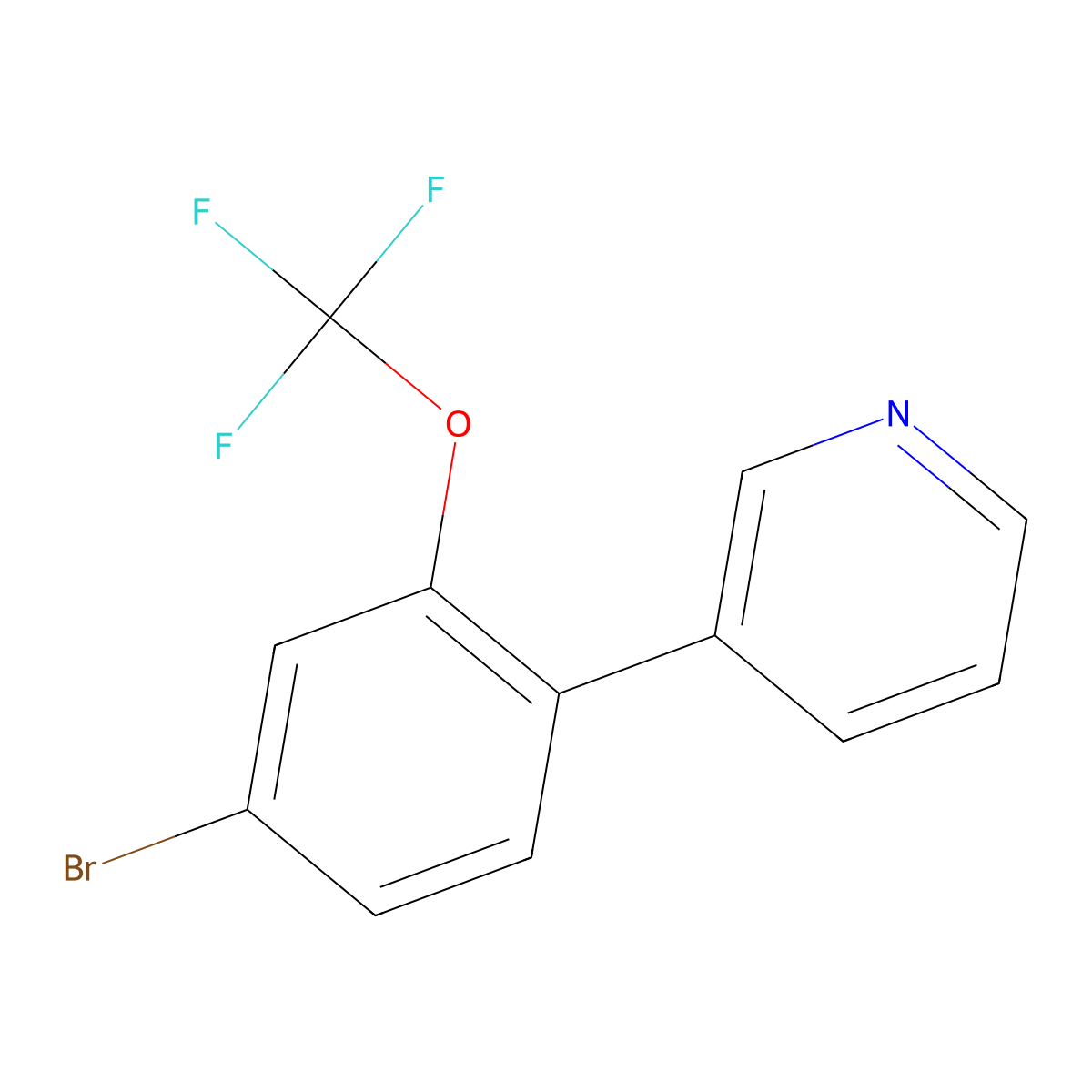 3-(4-Bromo-2-(trifluoromethoxy)phenyl)pyridine molecular structure, CAS 2807464-47-5