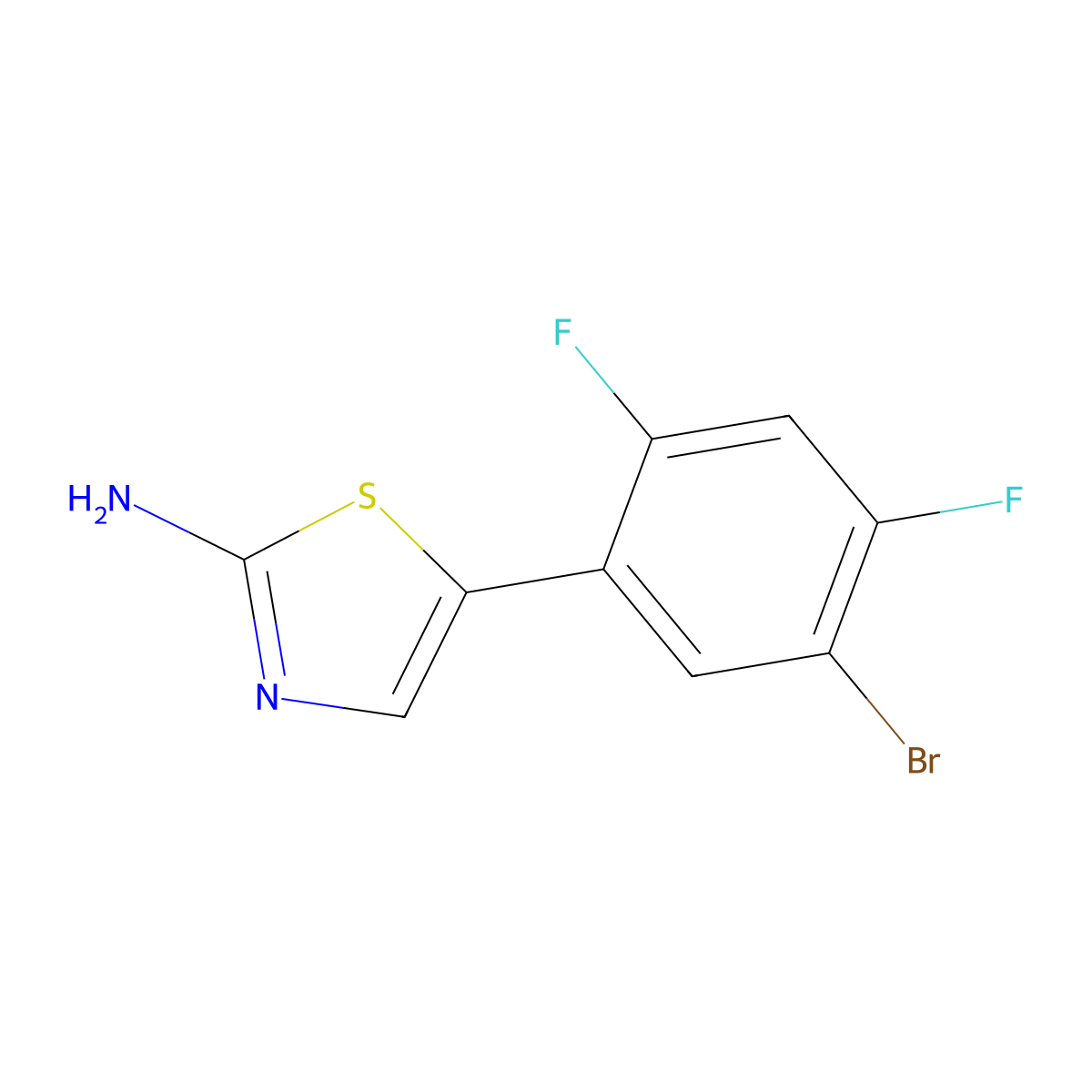 5-(5-Bromo-2,4-difluorophenyl)thiazol-2-amine molecular structure, CAS 2807464-52-2
