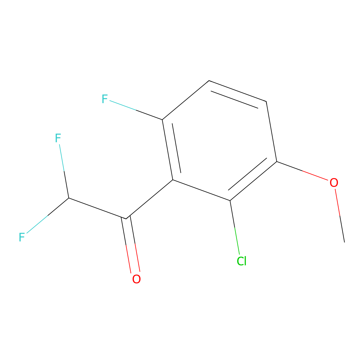 1-(2-Chloro-6-fluoro-3-methoxyphenyl)-2,2-difluoroethanone molecular structure, CAS 2807464-53-3