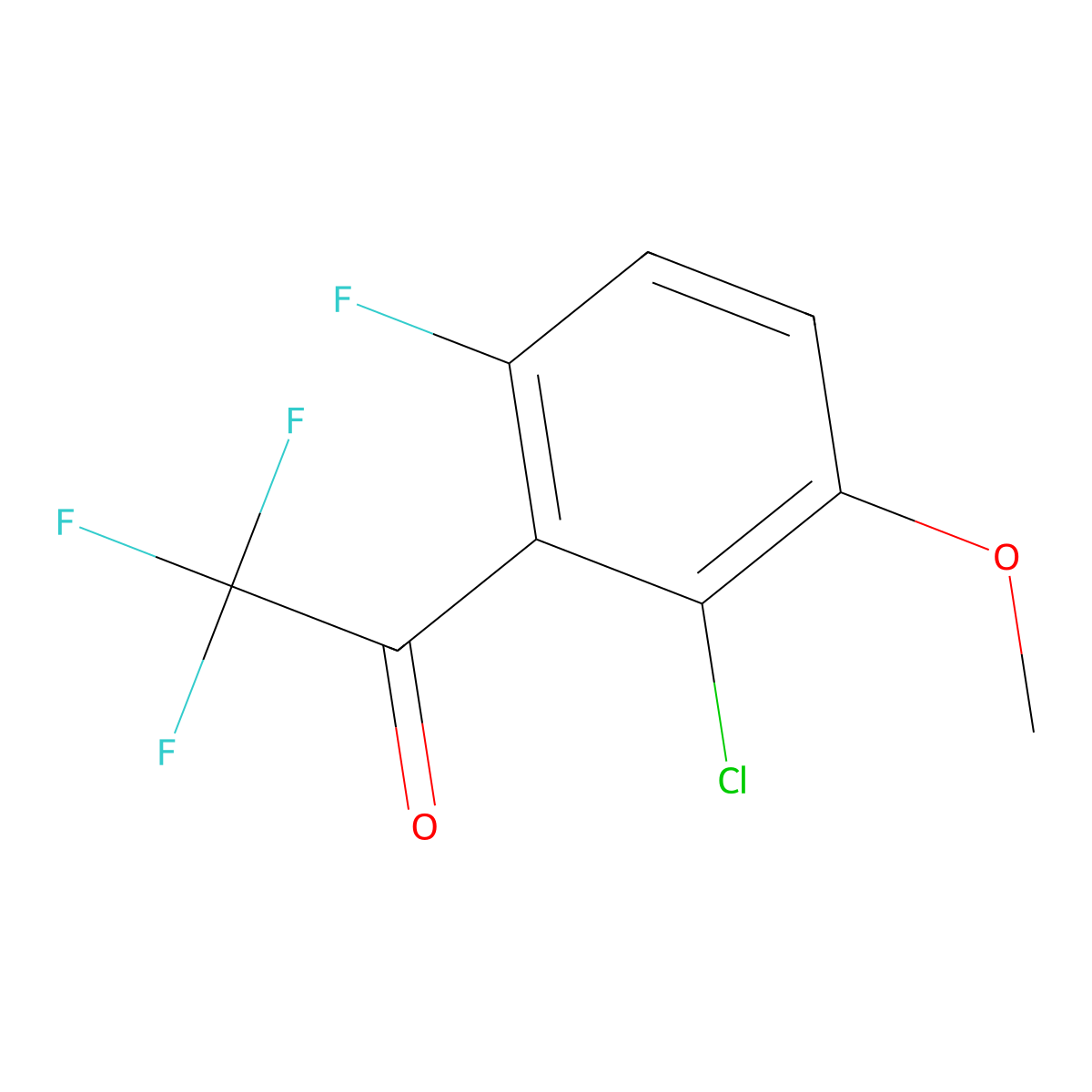 1-(2-Chloro-6-fluoro-3-methoxyphenyl)-2,2,2-trifluoroethanone molecular structure, CAS 2807464-57-7