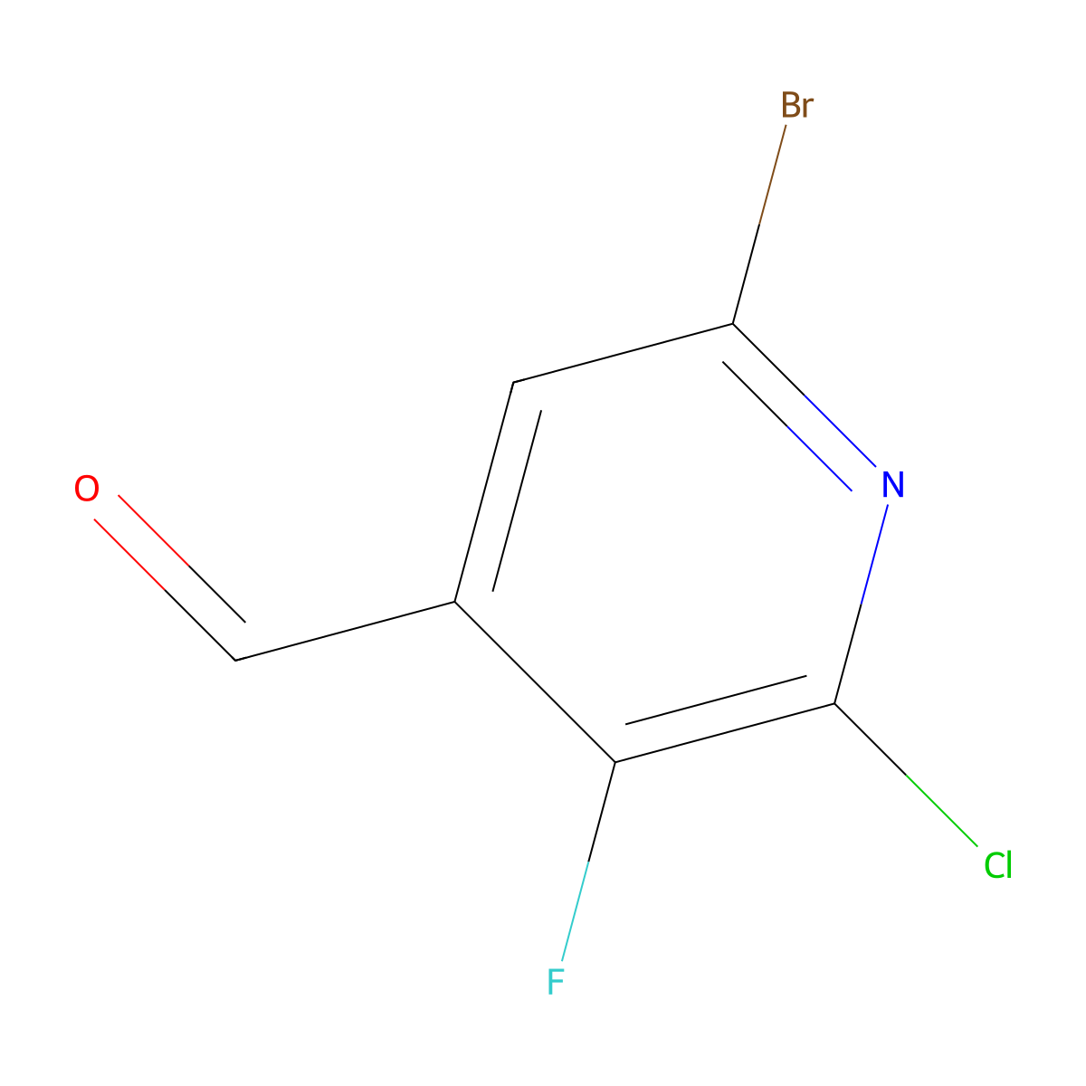 6-Bromo-2-chloro-3-fluoroisonicotinaldehyde molecular structure, CAS 2807464-69-1