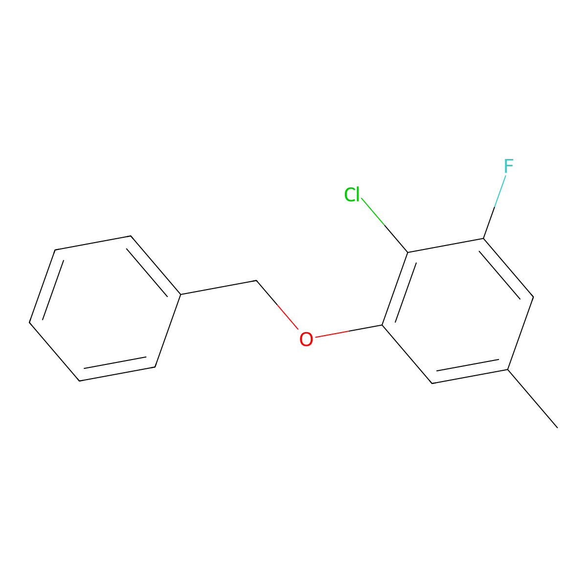 1-(Benzyloxy)-2-chloro-3-fluoro-5-methylbenzene molecular structure, CAS 2807464-84-0