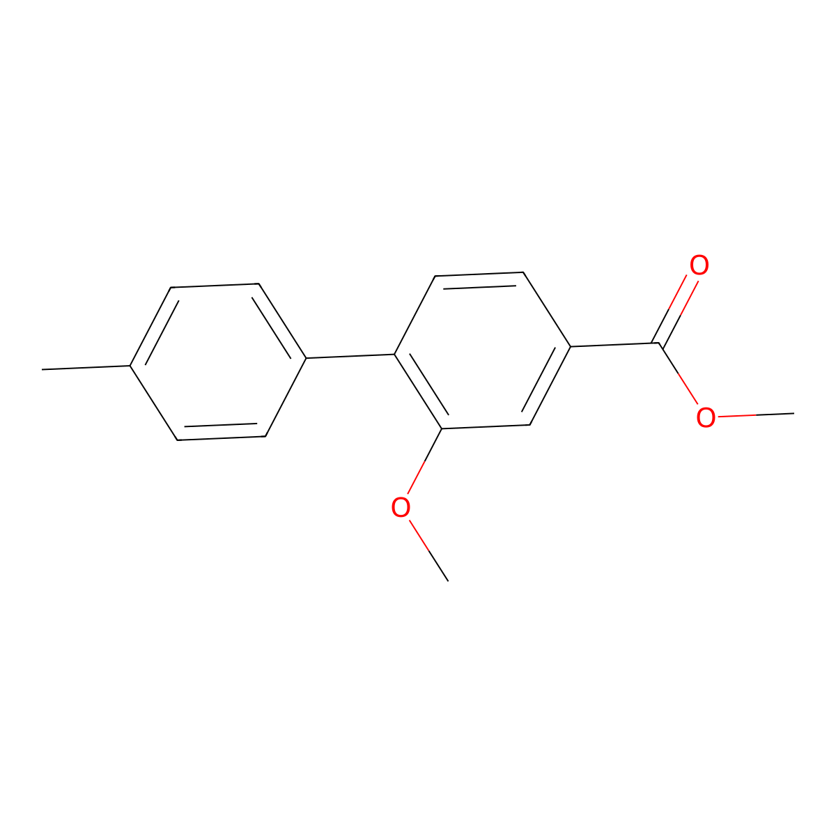 Methyl 2-methoxy-4'-methyl-[1,1'-biphenyl]-4-carboxylate molecular structure, CAS 2807464-93-1
