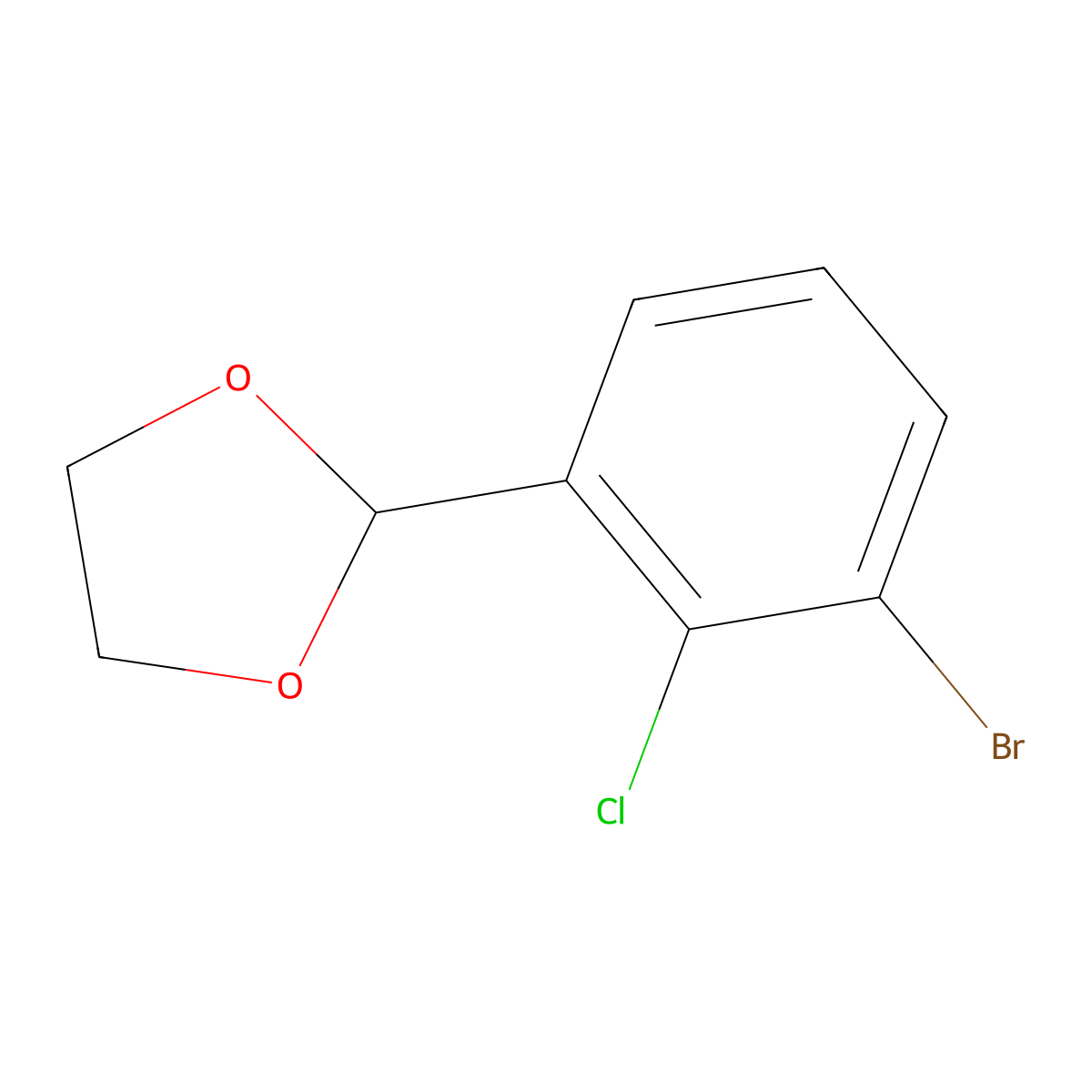 2-(3-Bromo-2-chlorophenyl)-1,3-dioxolane molecular structure, CAS 2807464-97-5