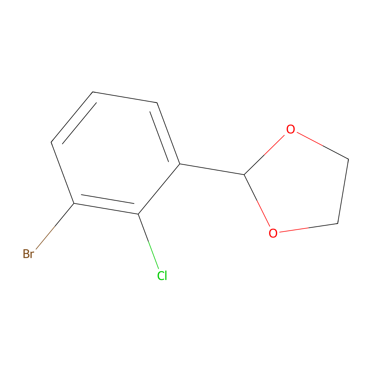 2-(3-Bromo-2-chlorophenyl)-1,3-dioxolane molecular structure, CAS 2807464-97-5