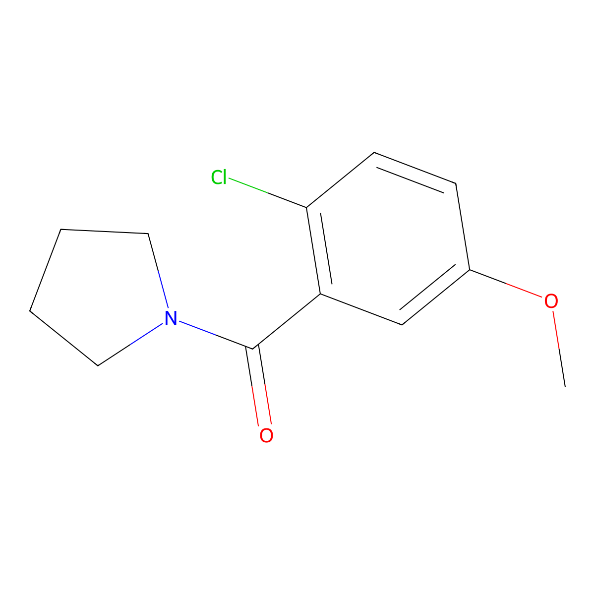 (2-Chloro-5-methoxyphenyl)(pyrrolidin-1-yl)methanone molecular structure, CAS 2807465-03-6