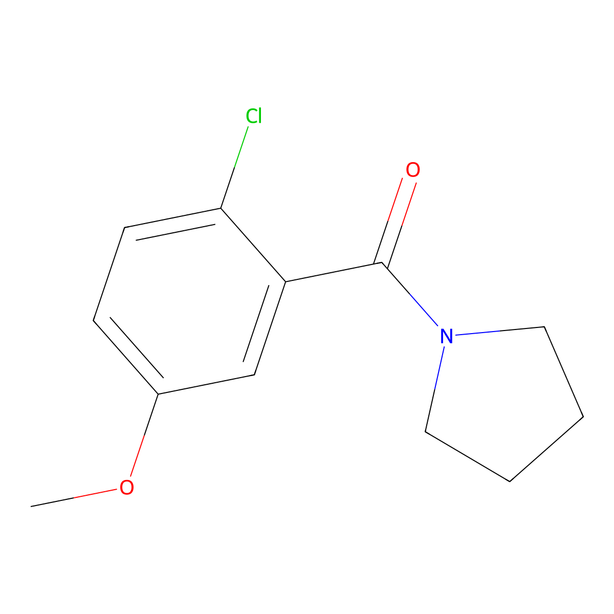 (2-Chloro-5-methoxyphenyl)(pyrrolidin-1-yl)methanone molecular structure, CAS 2807465-03-6