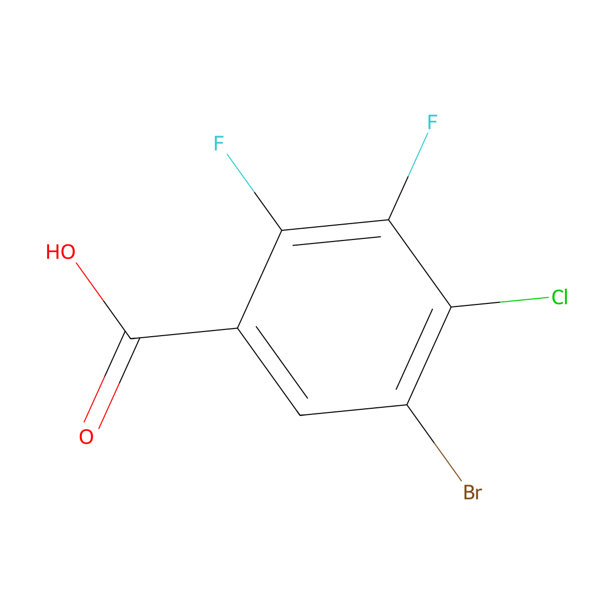 5-Bromo-4-chloro-2,3-difluorobenzoic acid molecular structure, CAS 2807465-12-7