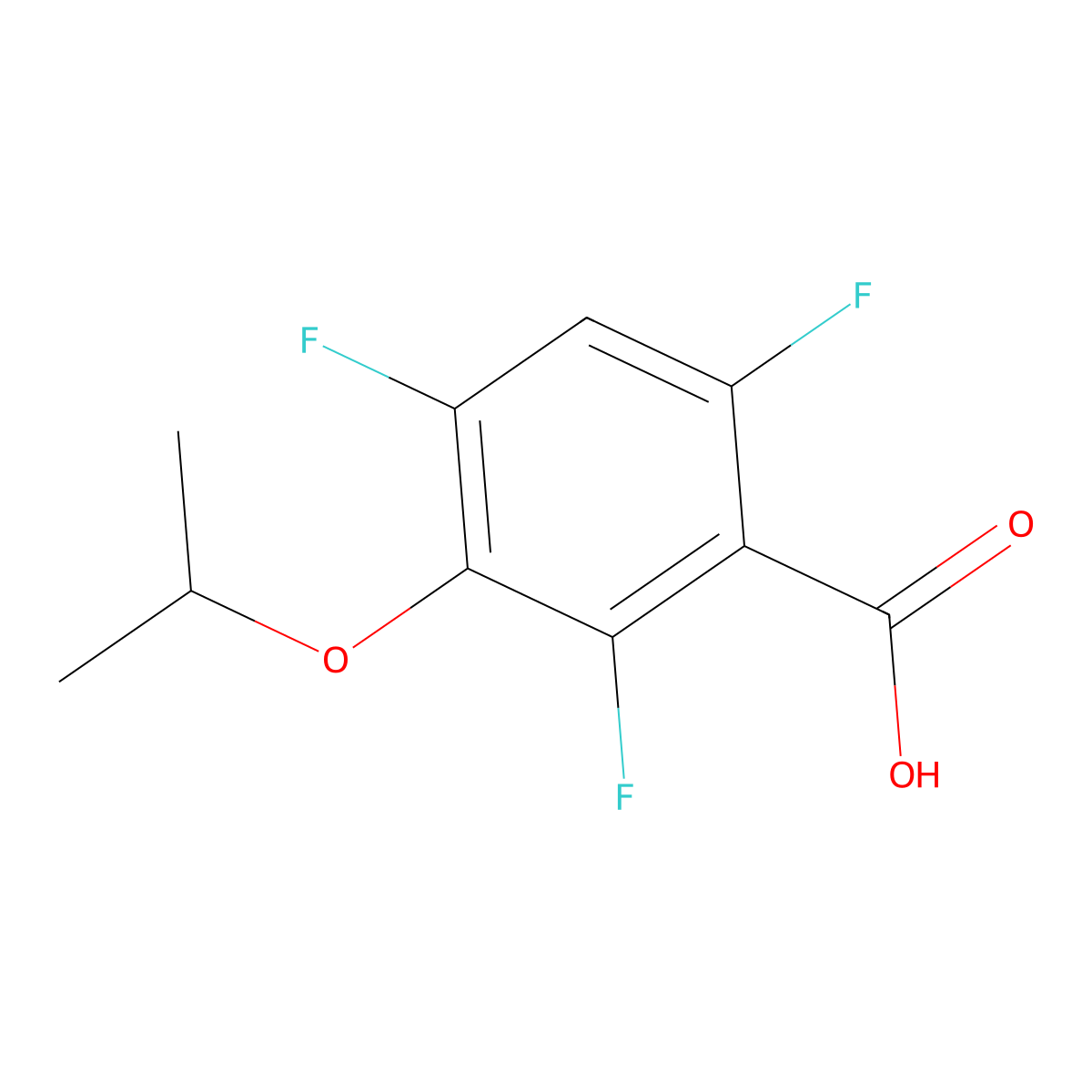 2,4,6-Trifluoro-3-isopropoxybenzoic acid molecular structure, CAS 2807465-14-9