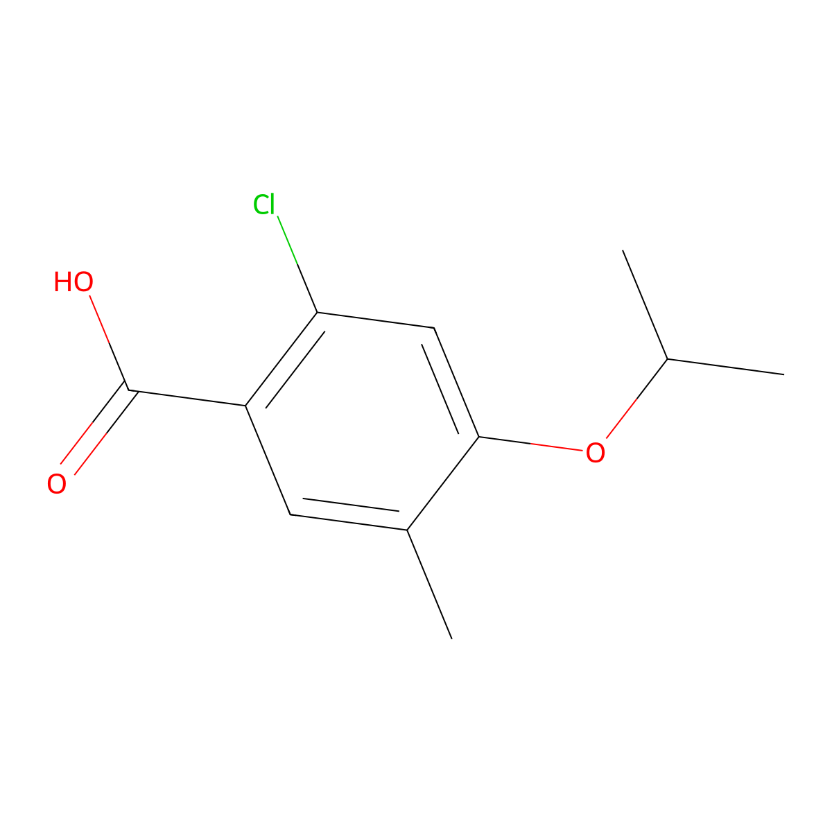 2-Chloro-4-isopropoxy-5-methylbenzoic acid molecular structure, CAS 2807465-20-7