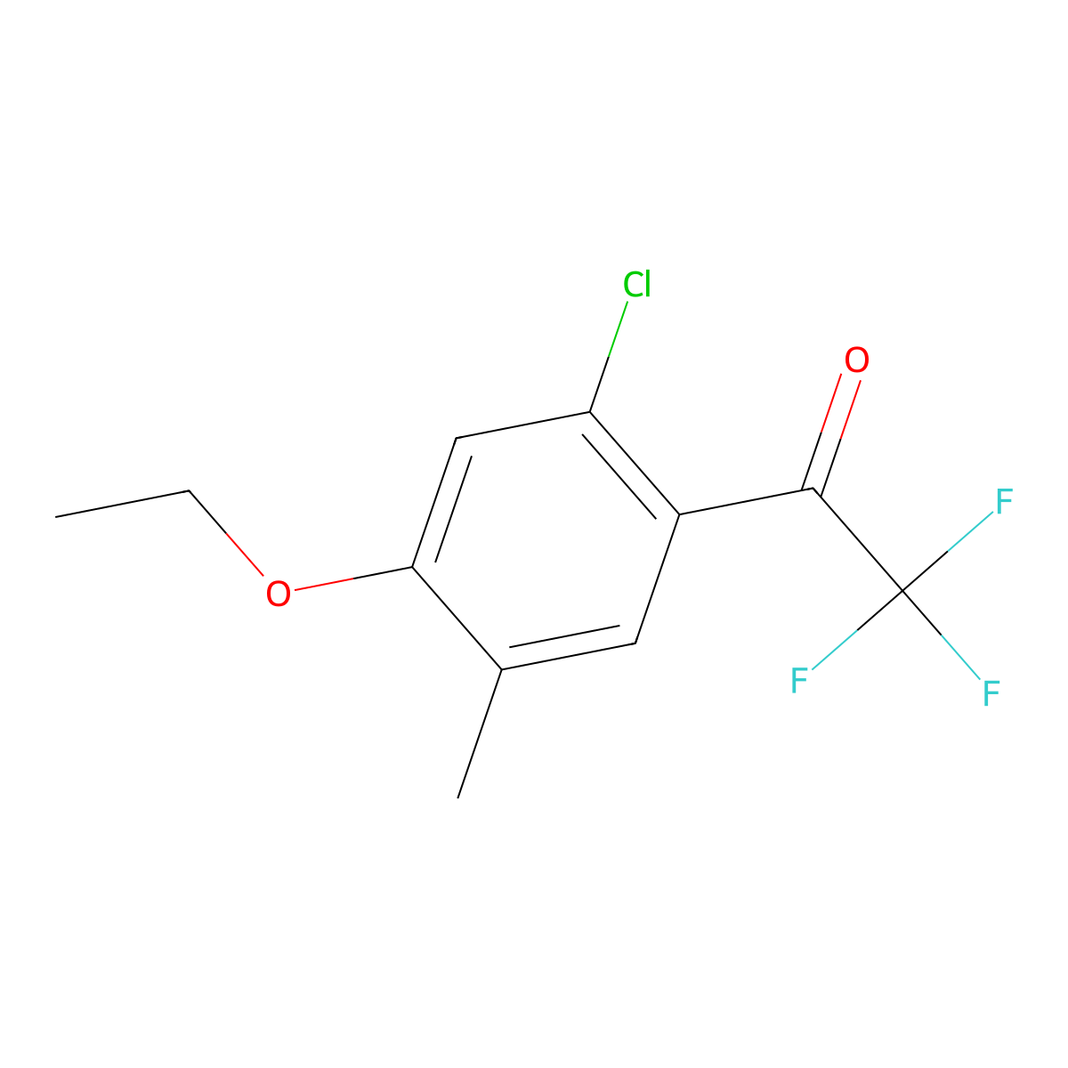 1-(2-Chloro-4-ethoxy-5-methylphenyl)-2,2,2-trifluoroethanone molecular structure, CAS 2807465-21-8