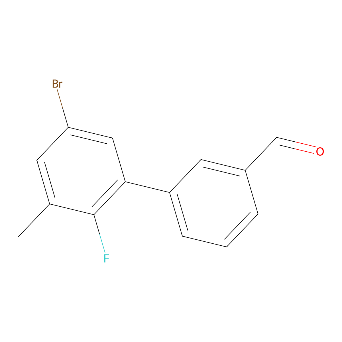 5'-Bromo-2'-fluoro-3'-methyl-[1,1'-biphenyl]-3-carbaldehyde molecular structure, CAS 2807465-24-1