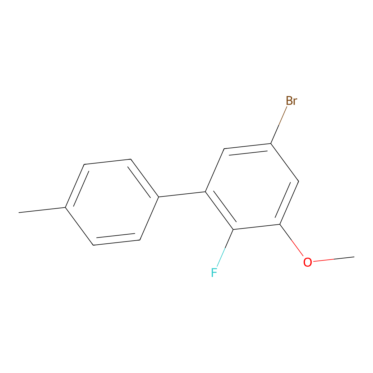 5-Bromo-2-fluoro-3-methoxy-4'-methyl-1,1'-biphenyl molecular structure, CAS 2807465-31-0