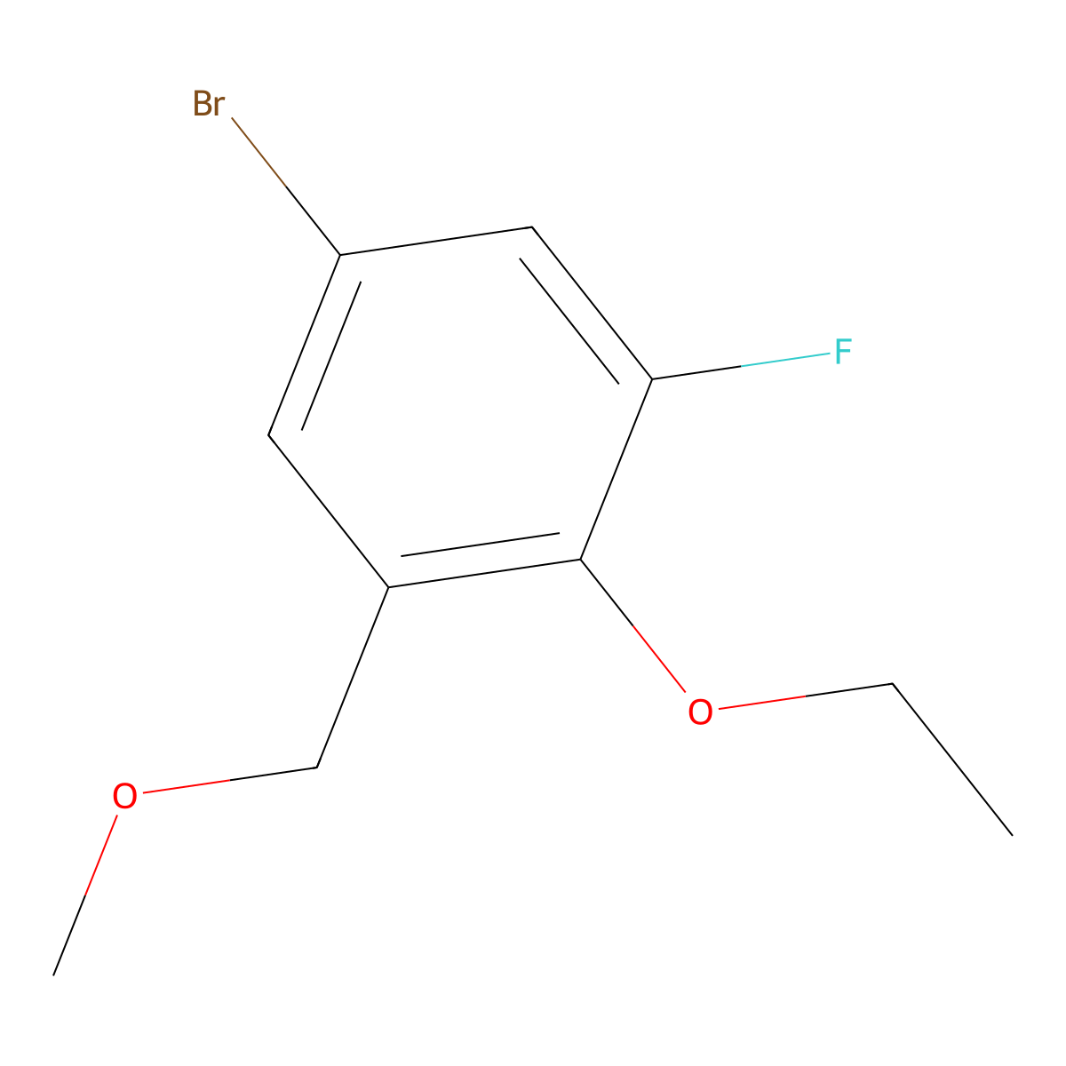 5-Bromo-2-ethoxy-1-fluoro-3-(methoxymethyl)benzene molecular structure, CAS 2807465-35-4