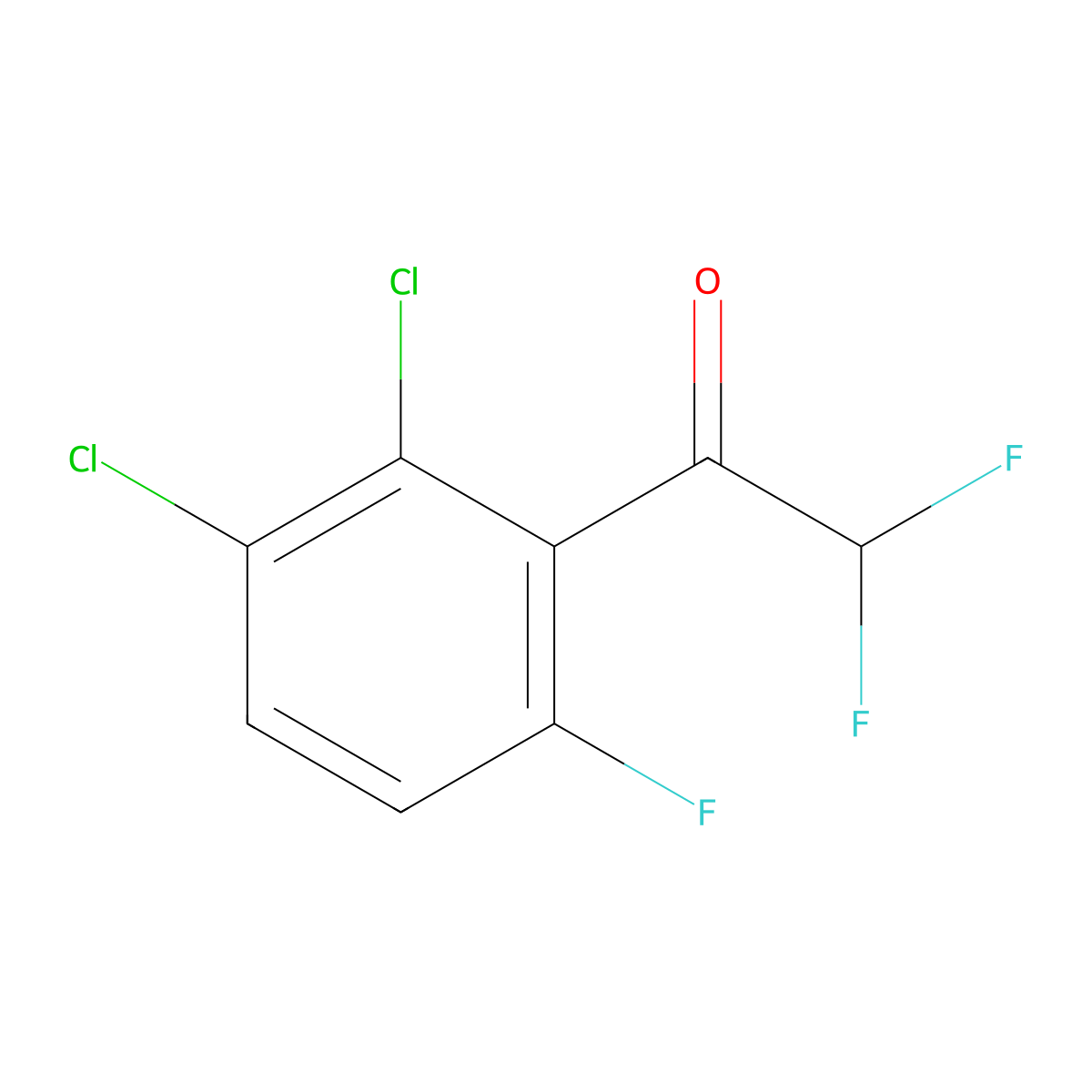 1-(2,3-Dichloro-6-fluorophenyl)-2,2-difluoroethanone molecular structure, CAS 2807465-37-6
