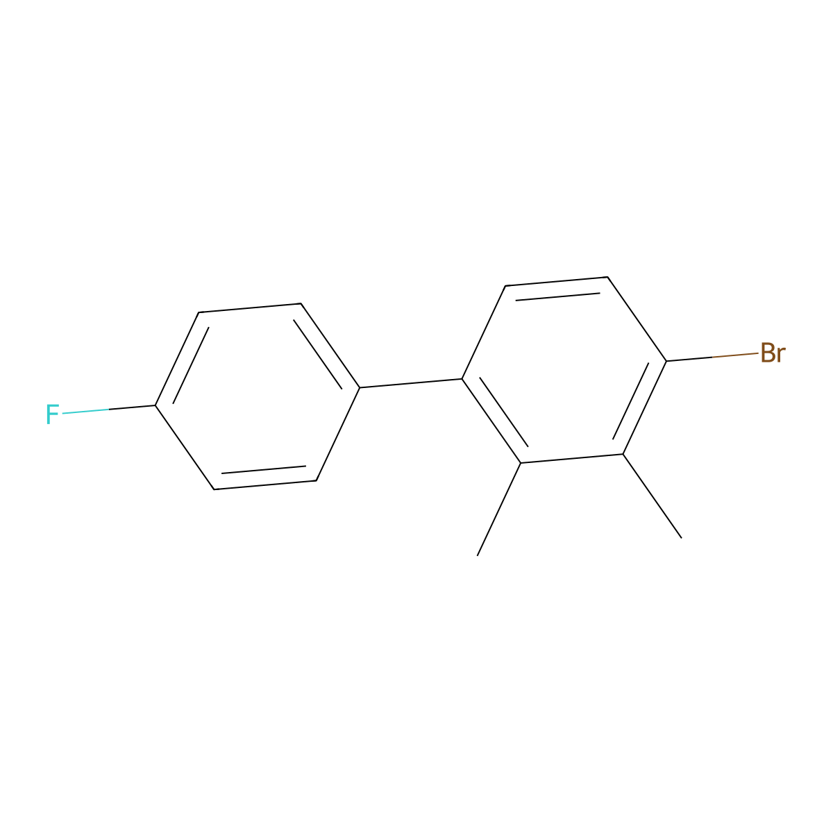4-Bromo-4'-fluoro-2,3-dimethyl-1,1'-biphenyl molecular structure, CAS 2807465-48-9