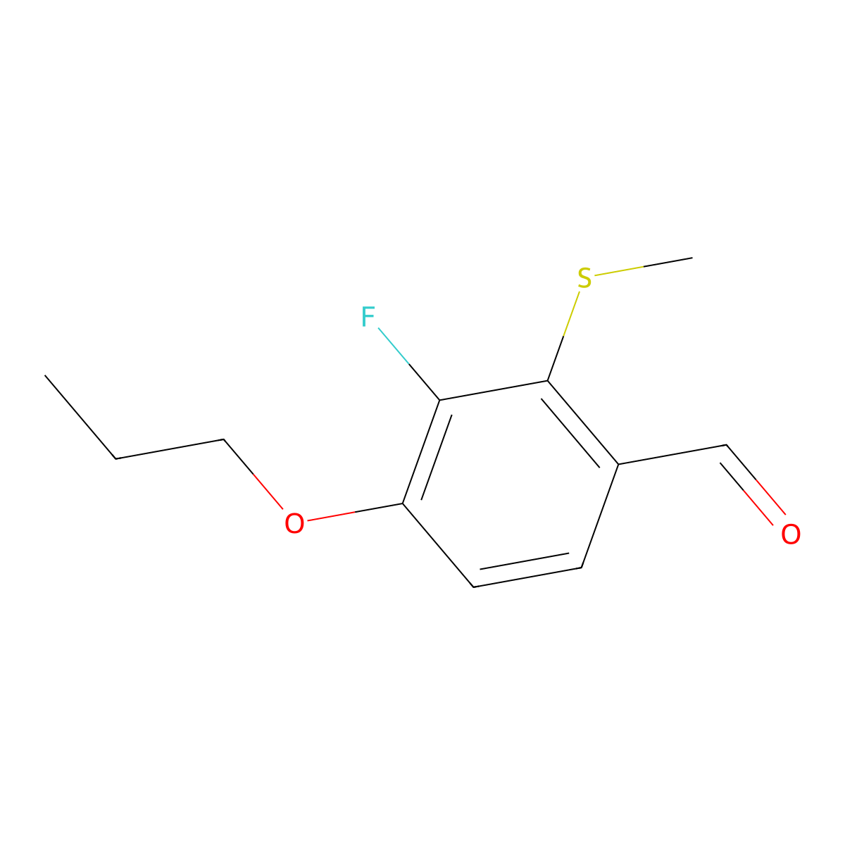 3-Fluoro-2-(methylthio)-4-propoxybenzaldehyde molecular structure, CAS 2807465-60-5