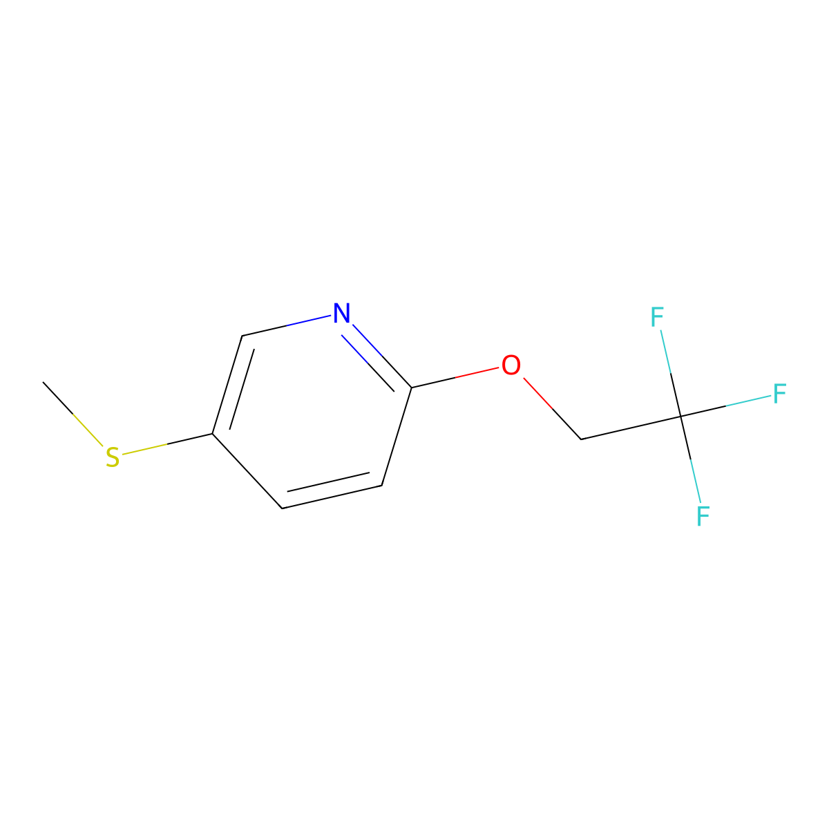 5-(Methylthio)-2-(2,2,2-trifluoroethoxy)pyridine molecular structure, CAS 2807465-62-7