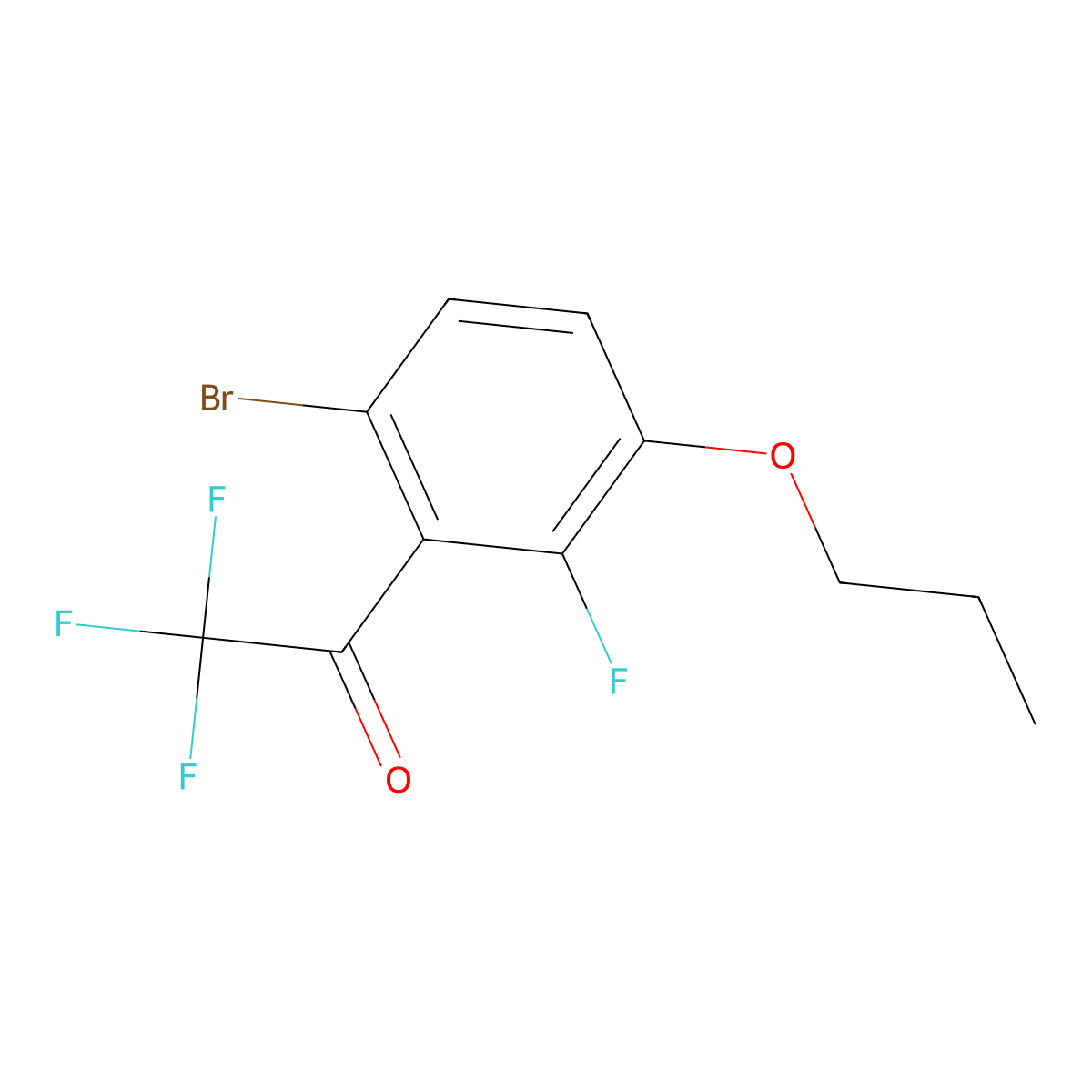 1-(6-Bromo-2-fluoro-3-propoxyphenyl)-2,2,2-trifluoroethanone molecular structure, CAS 2807465-72-9