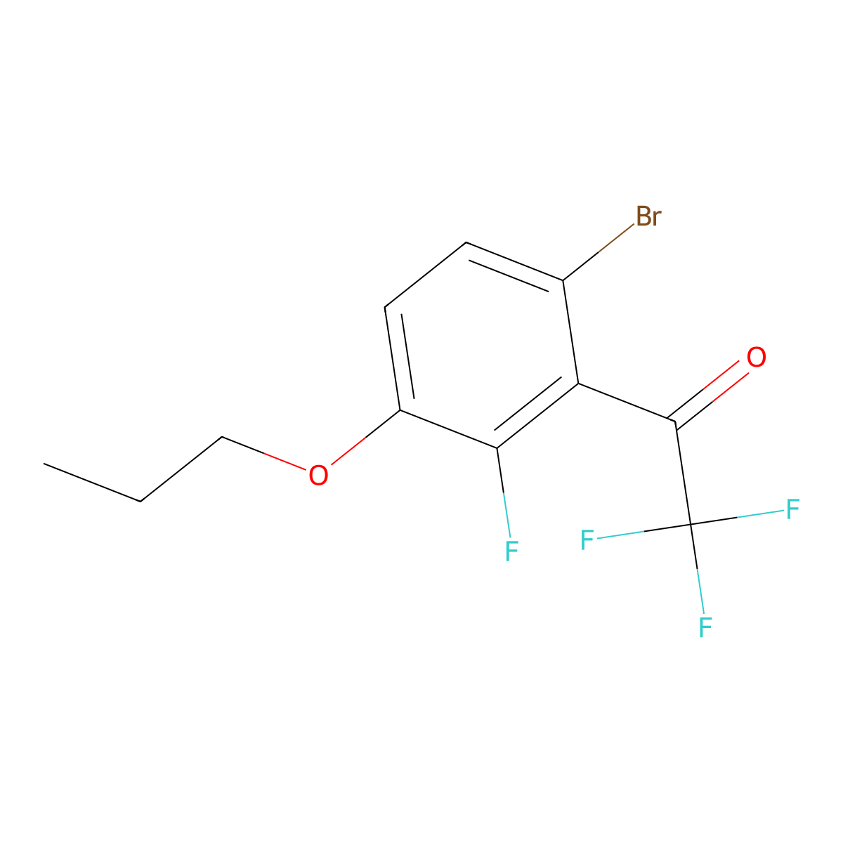 1-(6-Bromo-2-fluoro-3-propoxyphenyl)-2,2,2-trifluoroethanone molecular structure, CAS 2807465-72-9
