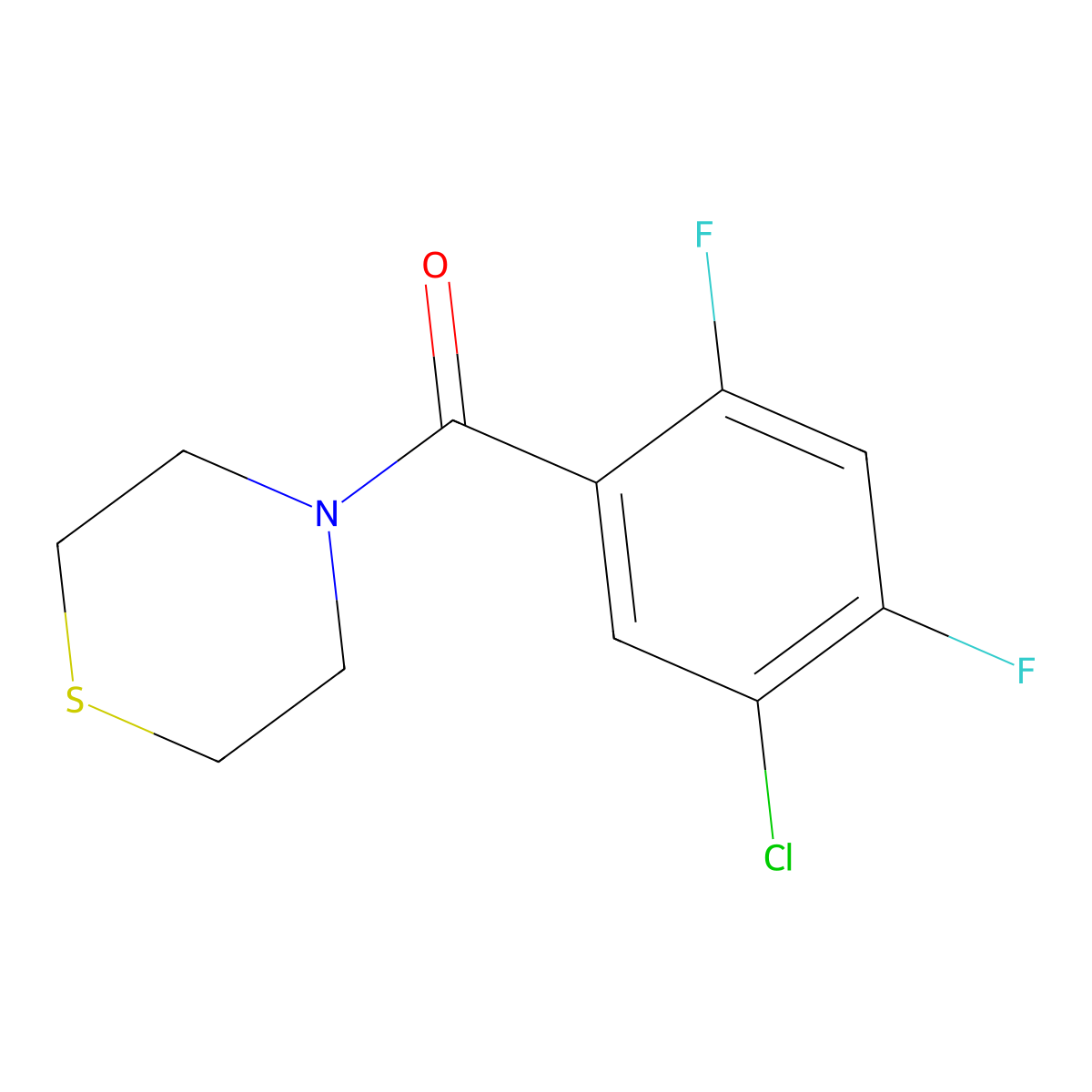 (5-Chloro-2,4-difluorophenyl)(thiomorpholino)methanone molecular structure, CAS 2807465-81-0