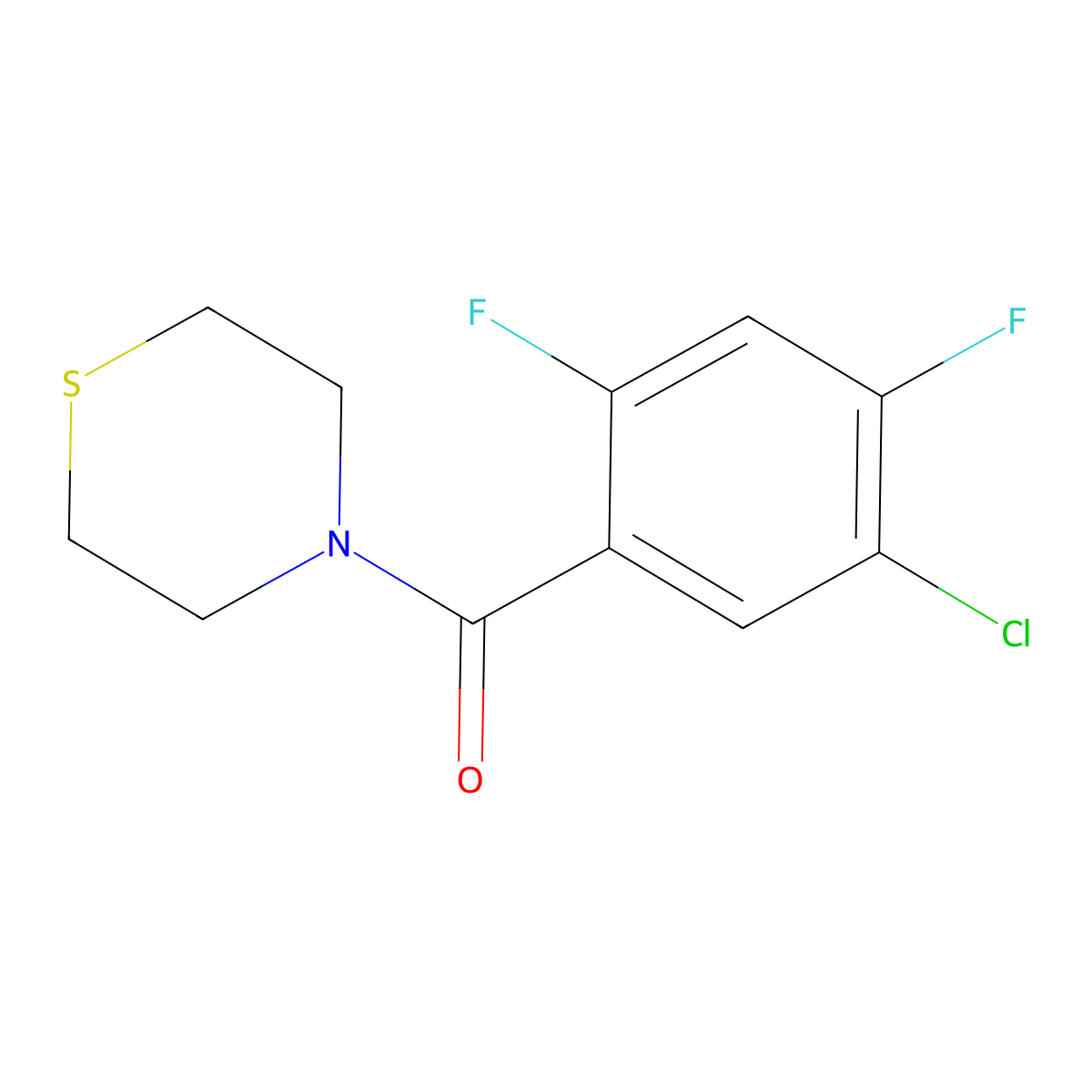(5-Chloro-2,4-difluorophenyl)(thiomorpholino)methanone molecular structure, CAS 2807465-81-0