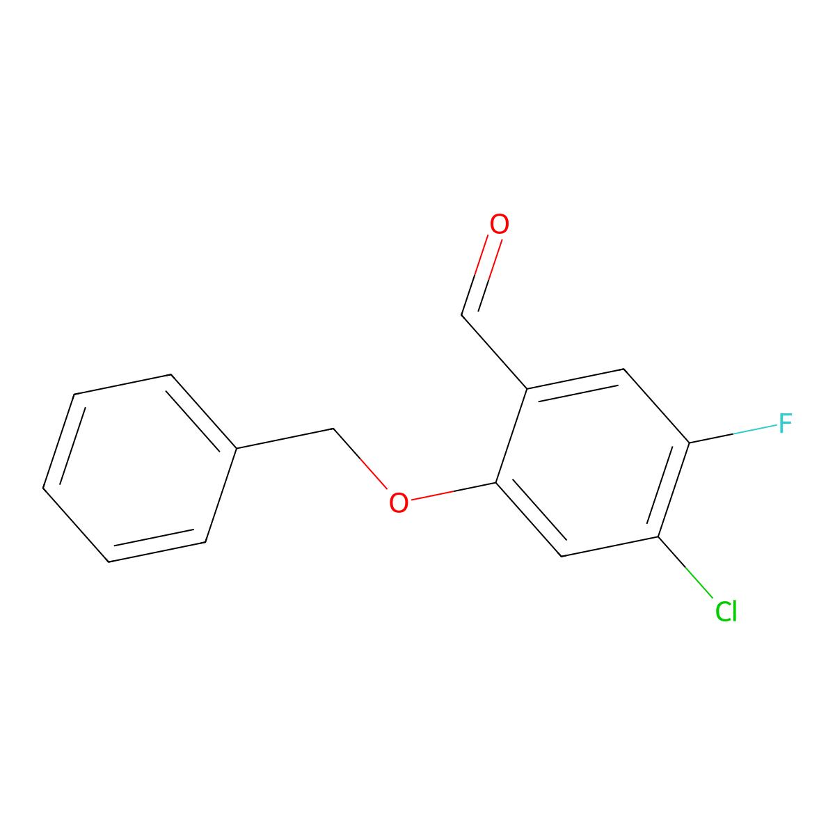 2-(Benzyloxy)-4-chloro-5-fluorobenzaldehyde molecular structure, CAS 2807465-83-2