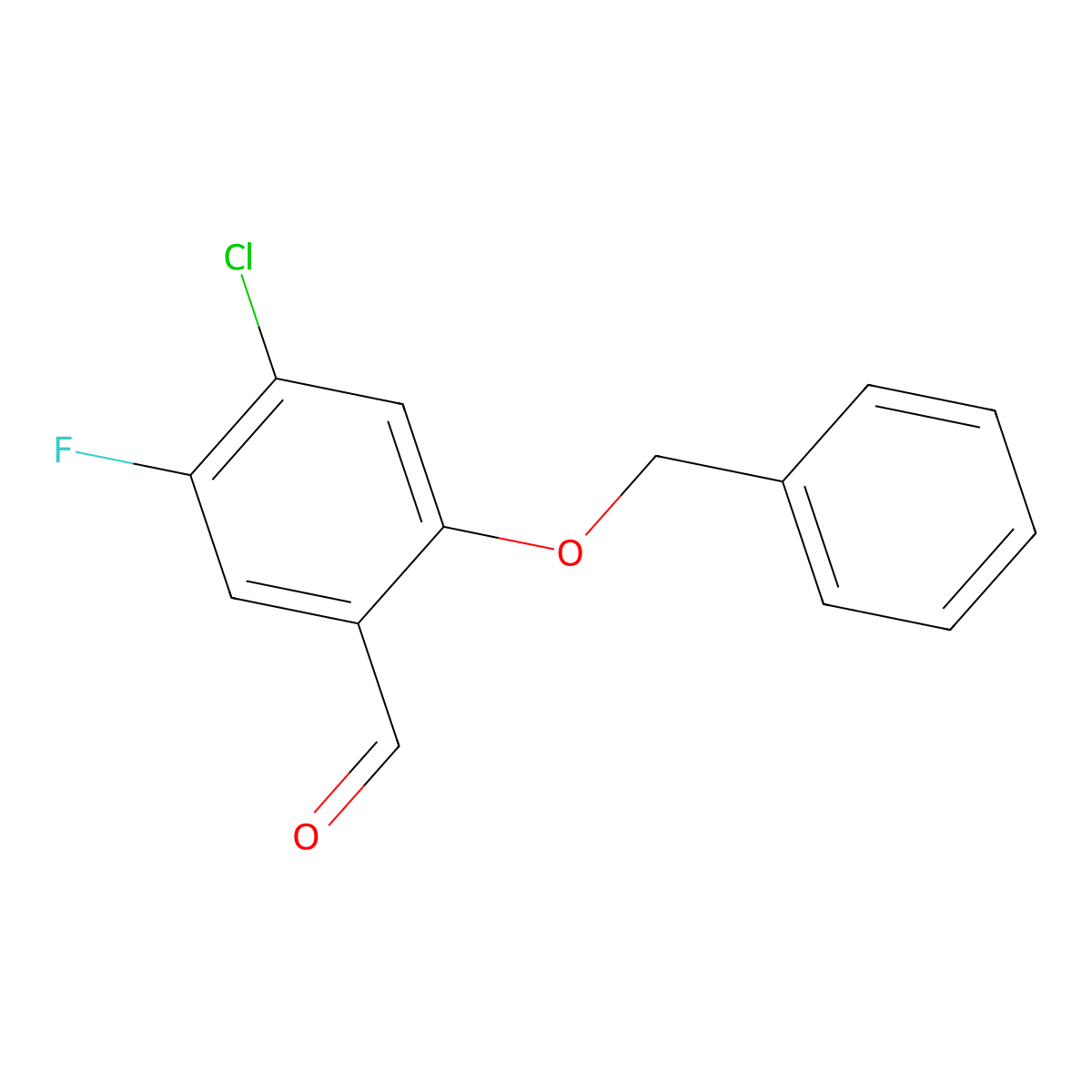 2-(Benzyloxy)-4-chloro-5-fluorobenzaldehyde molecular structure, CAS 2807465-83-2