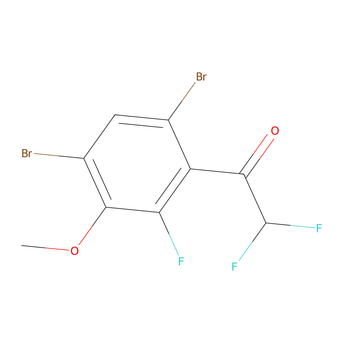1-(4,6-Dibromo-2-fluoro-3-methoxyphenyl)-2,2-difluoroethanone molecular structure, CAS 2807465-95-6