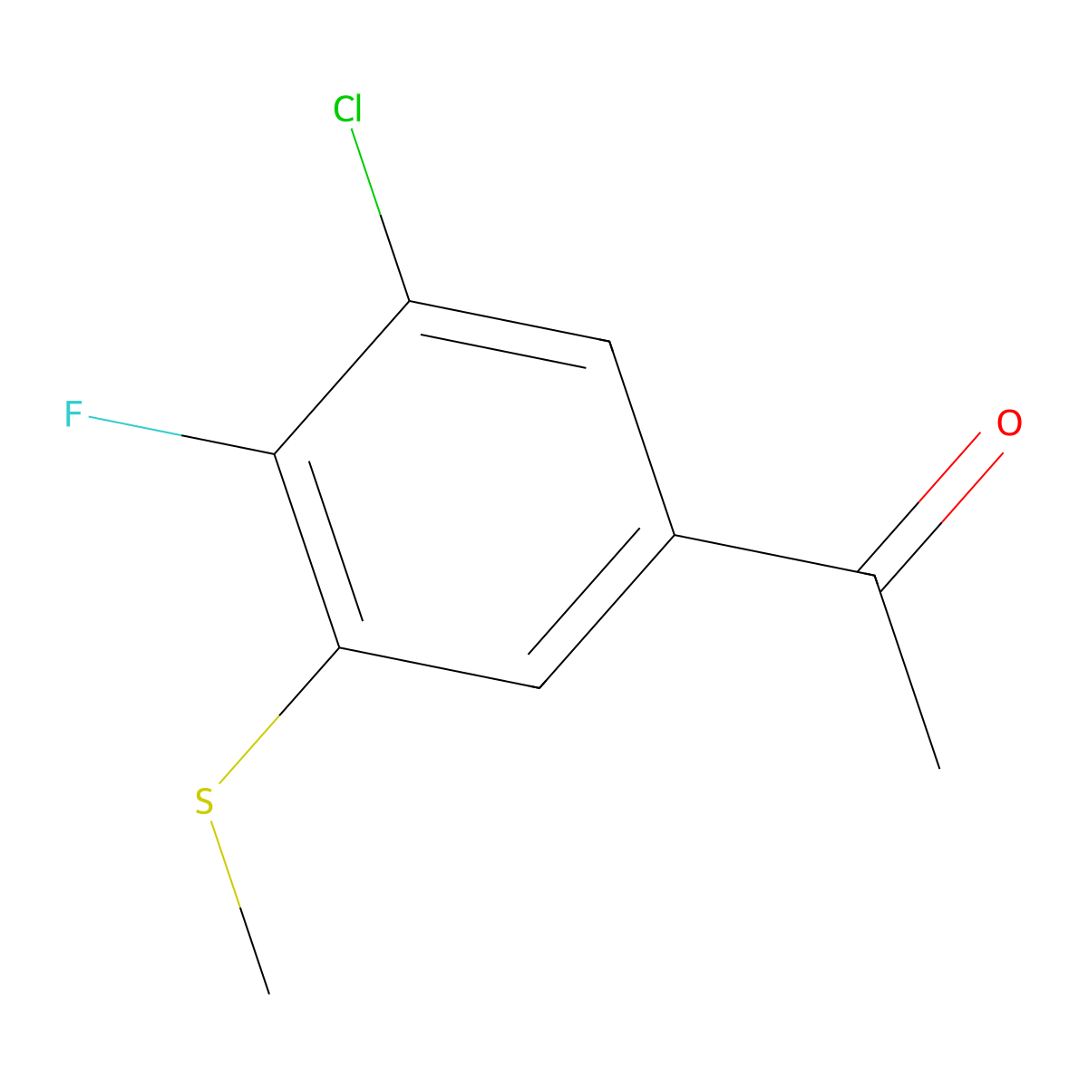 1-[3-Chloro-4-fluoro-5-(methylthio)phenyl]ethanone molecular structure, CAS 2807466-04-0