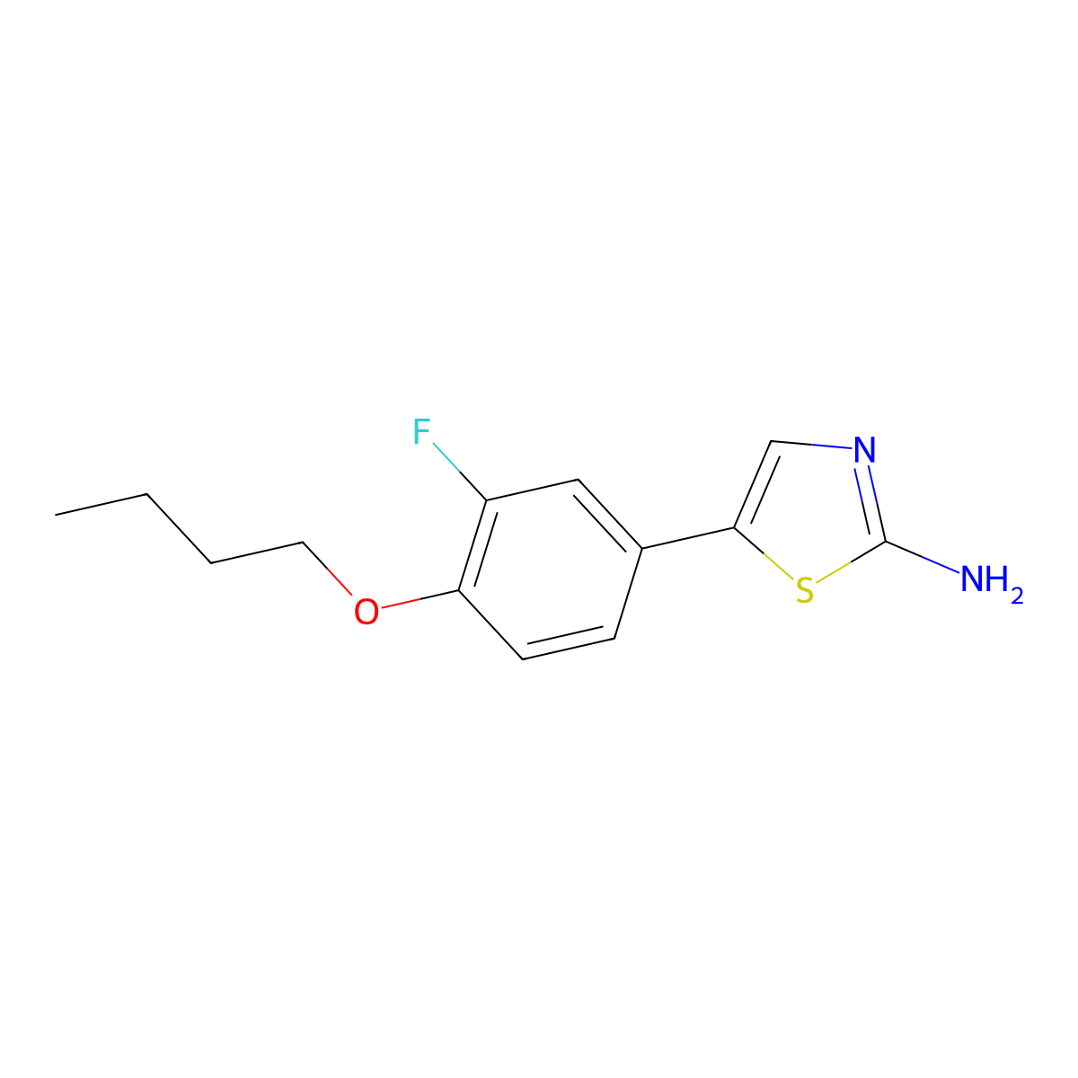 5-(4-Butoxy-3-fluorophenyl)thiazol-2-amine molecular structure, CAS 2807466-06-2
