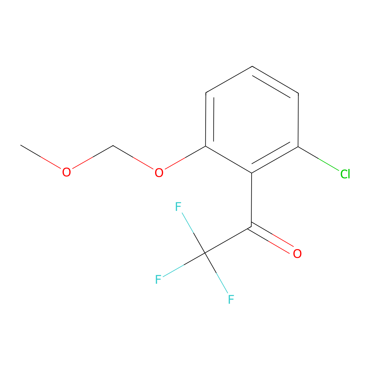 1-(2-Chloro-6-(methoxymethoxy)phenyl)-2,2,2-trifluoroethanone molecular structure, CAS 2807466-07-3