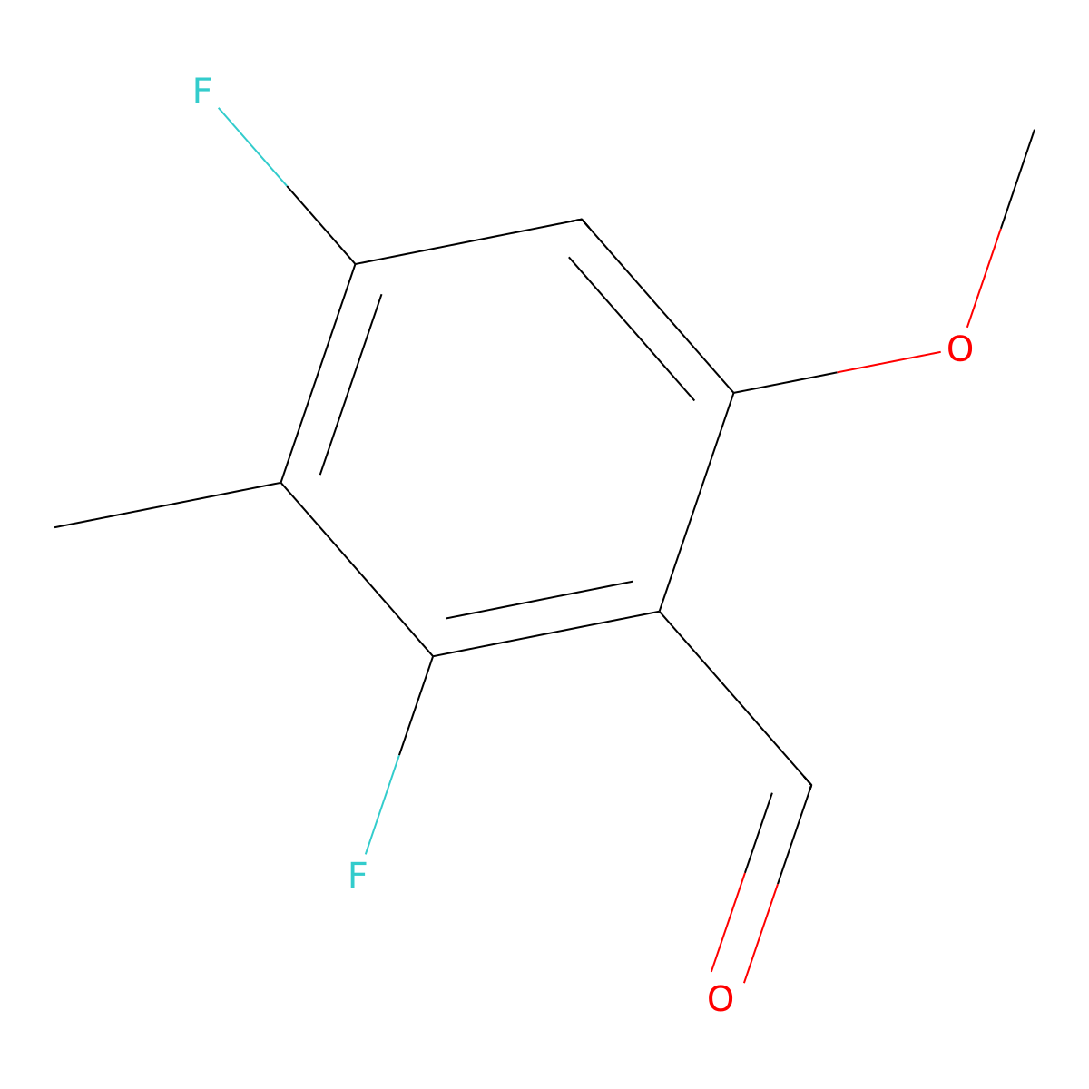 2,4-Difluoro-6-methoxy-3-methylbenzaldehyde molecular structure, CAS 2807466-09-5