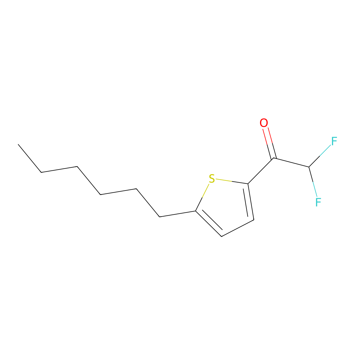 2,2-Difluoro-1-(5-hexylthiophen-2-yl)ethanone molecular structure, CAS 2807466-16-4