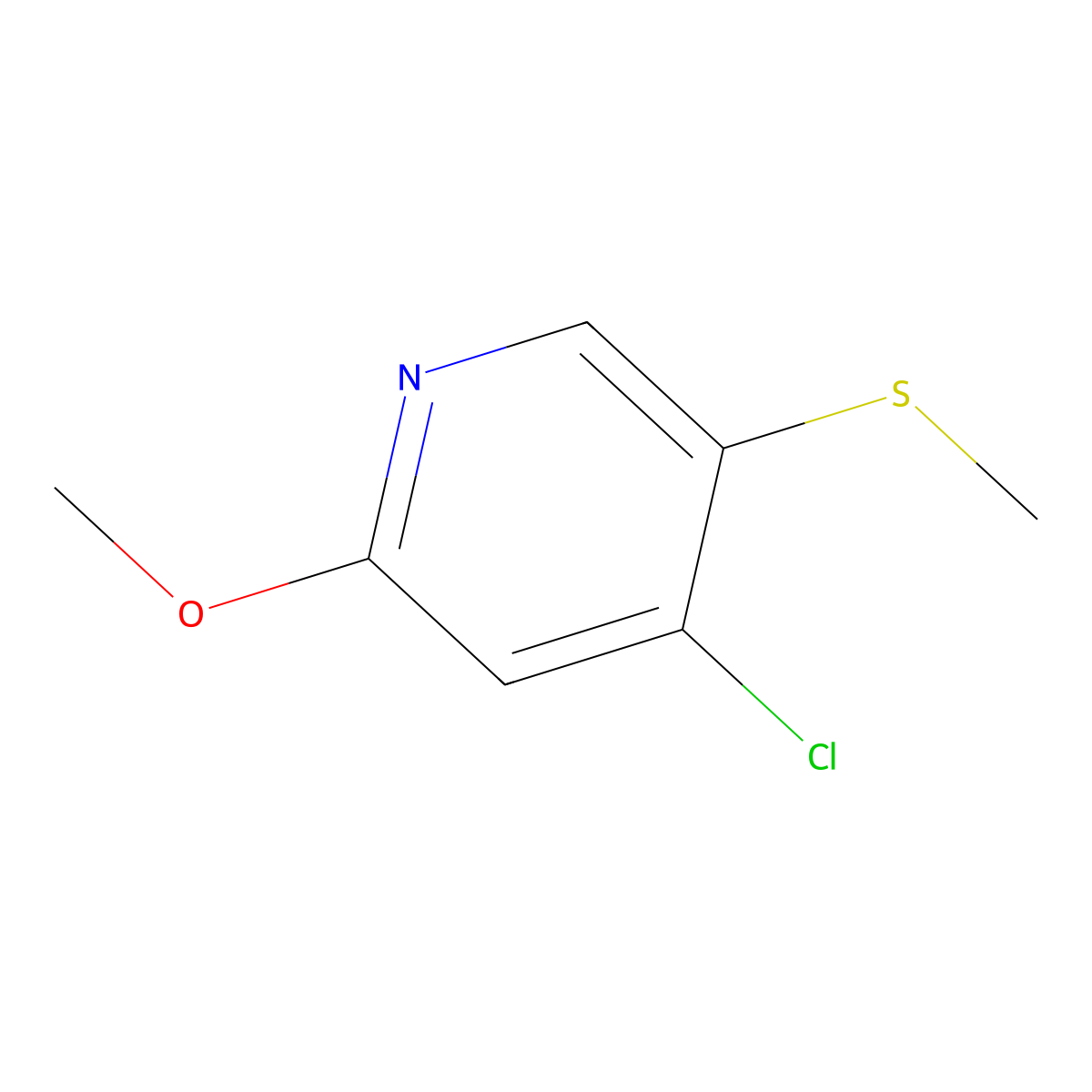 4-Chloro-2-methoxy-5-(methylthio)pyridine molecular structure, CAS 2807466-17-5