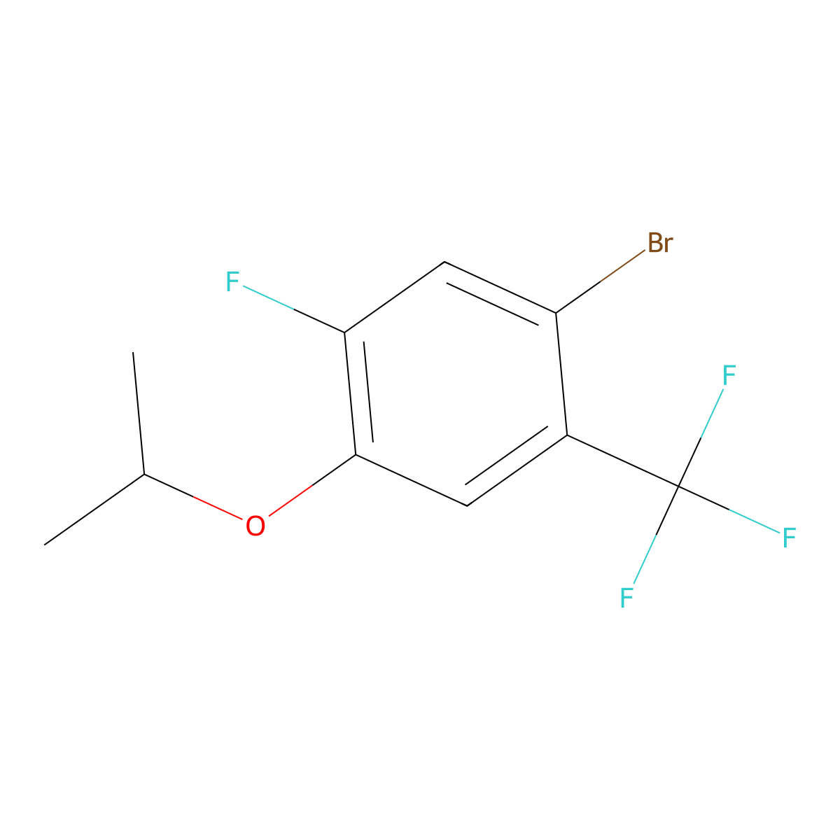 1-Bromo-5-fluoro-4-isopropoxy-2-(trifluoromethyl)benzene molecular structure, CAS 2807466-21-1