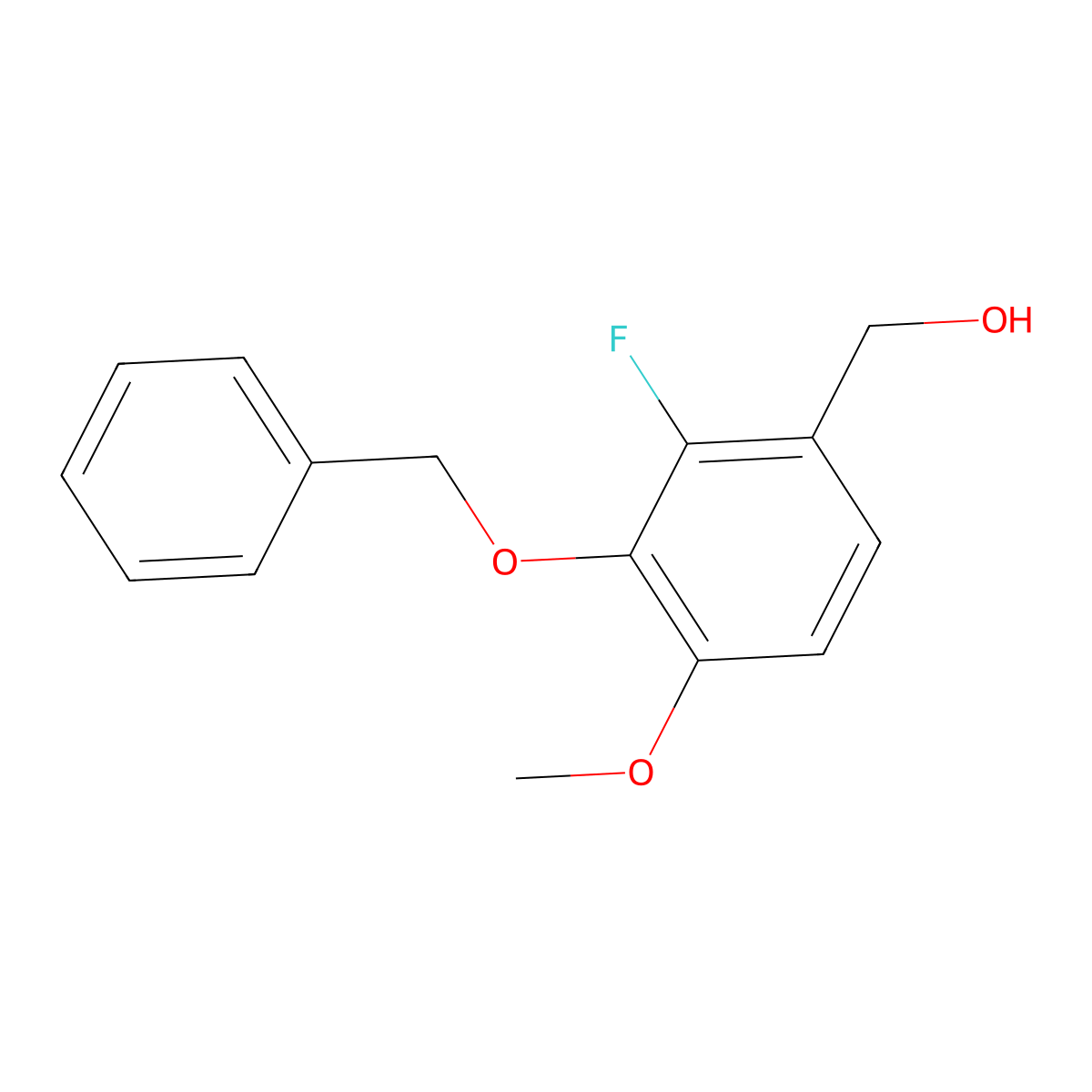 (3-(Benzyloxy)-2-fluoro-4-methoxyphenyl)methanol molecular structure, CAS 2807466-31-3