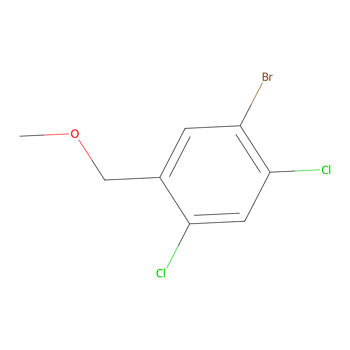 1-Bromo-2,4-dichloro-5-(methoxymethyl)benzene molecular structure, CAS 2807466-38-0
