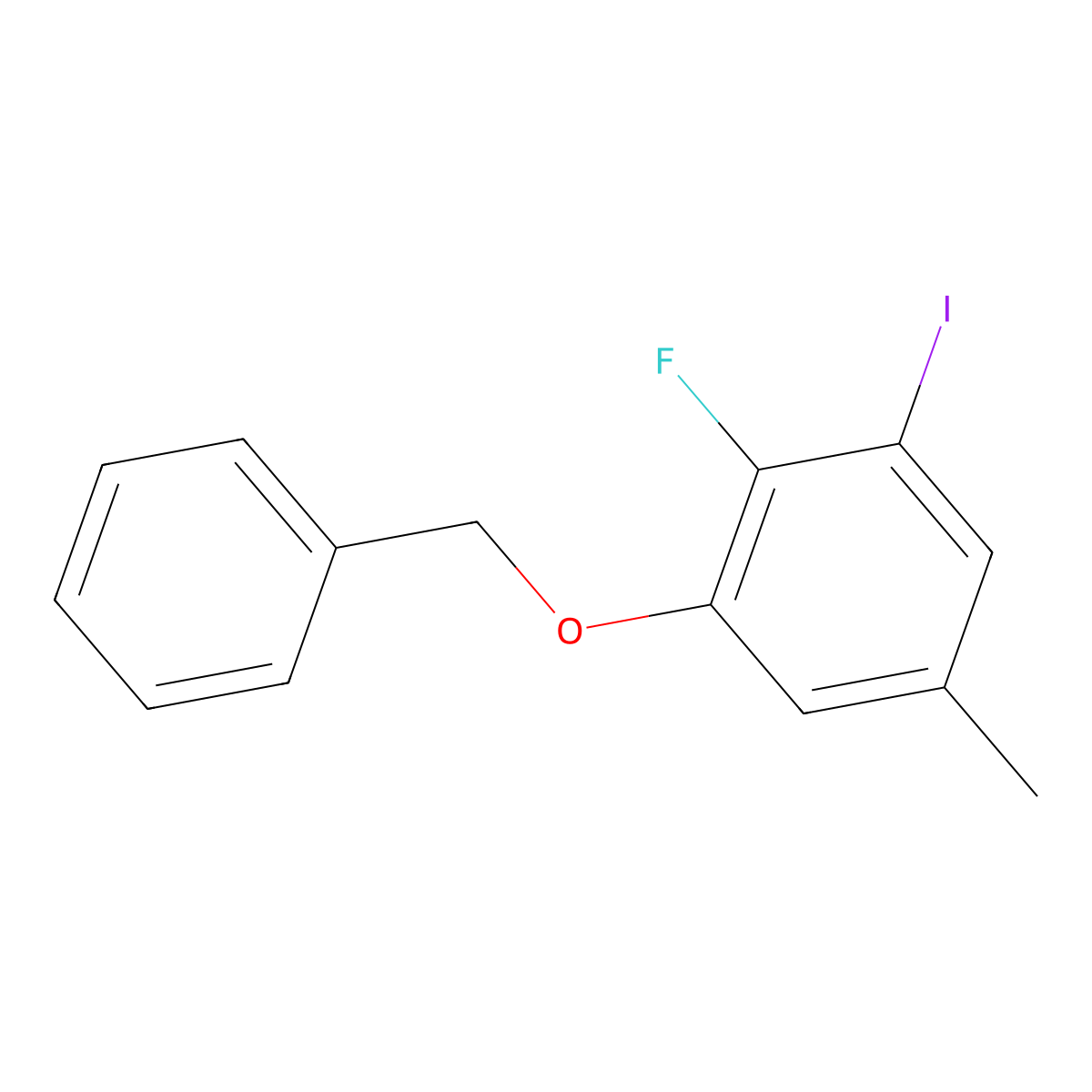 1-(Benzyloxy)-2-fluoro-3-iodo-5-methylbenzene molecular structure, CAS 2807466-40-4