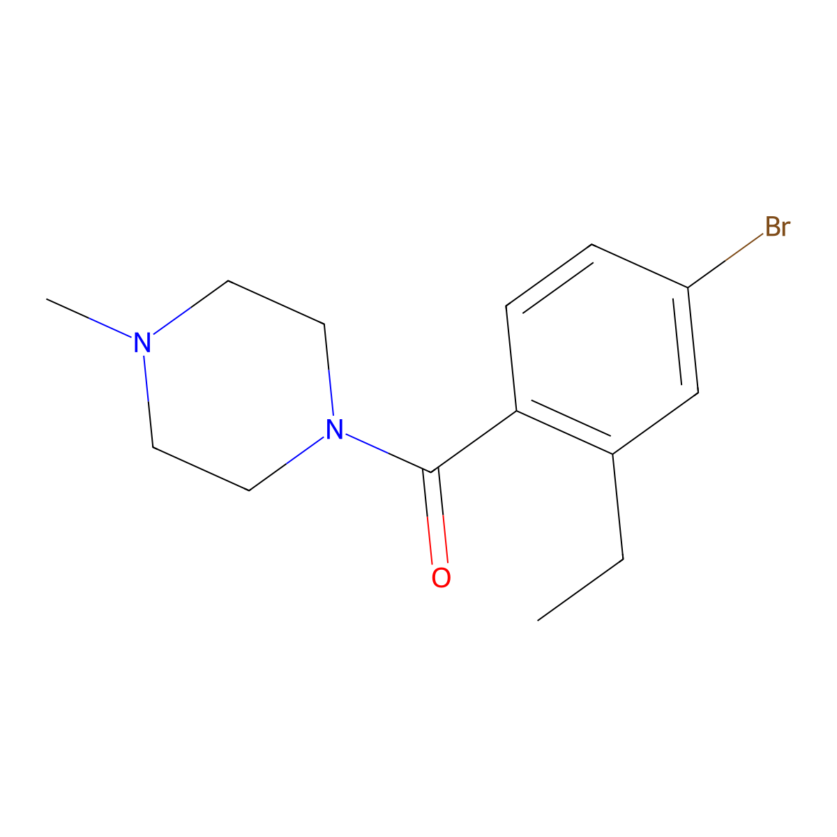 (4-Bromo-2-ethylphenyl)(4-methylpiperazin-1-yl)methanone molecular structure, CAS 2807466-76-6