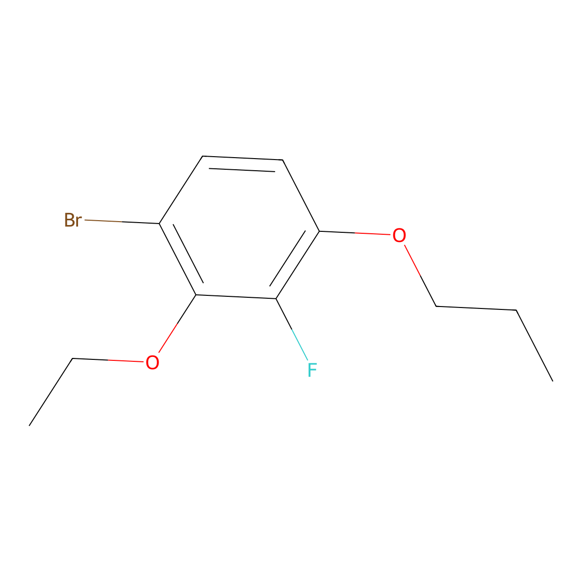 1-Bromo-2-ethoxy-3-fluoro-4-propoxybenzene molecular structure, CAS 2807466-79-9