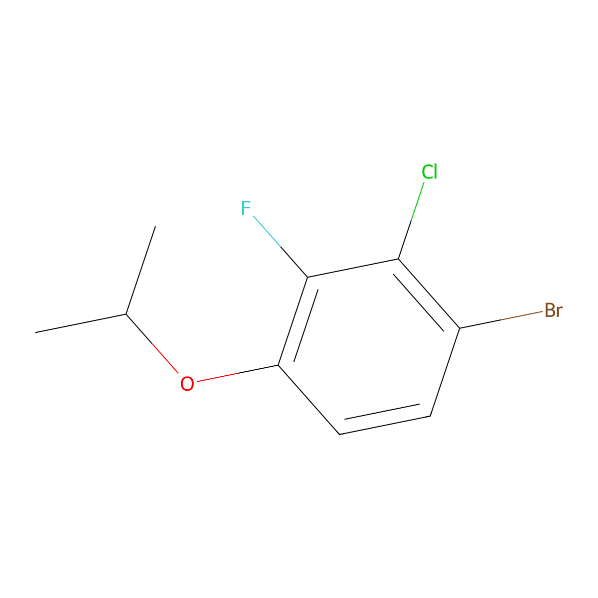 1-Bromo-2-chloro-3-fluoro-4-isopropoxybenzene molecular structure, CAS 2807466-82-4