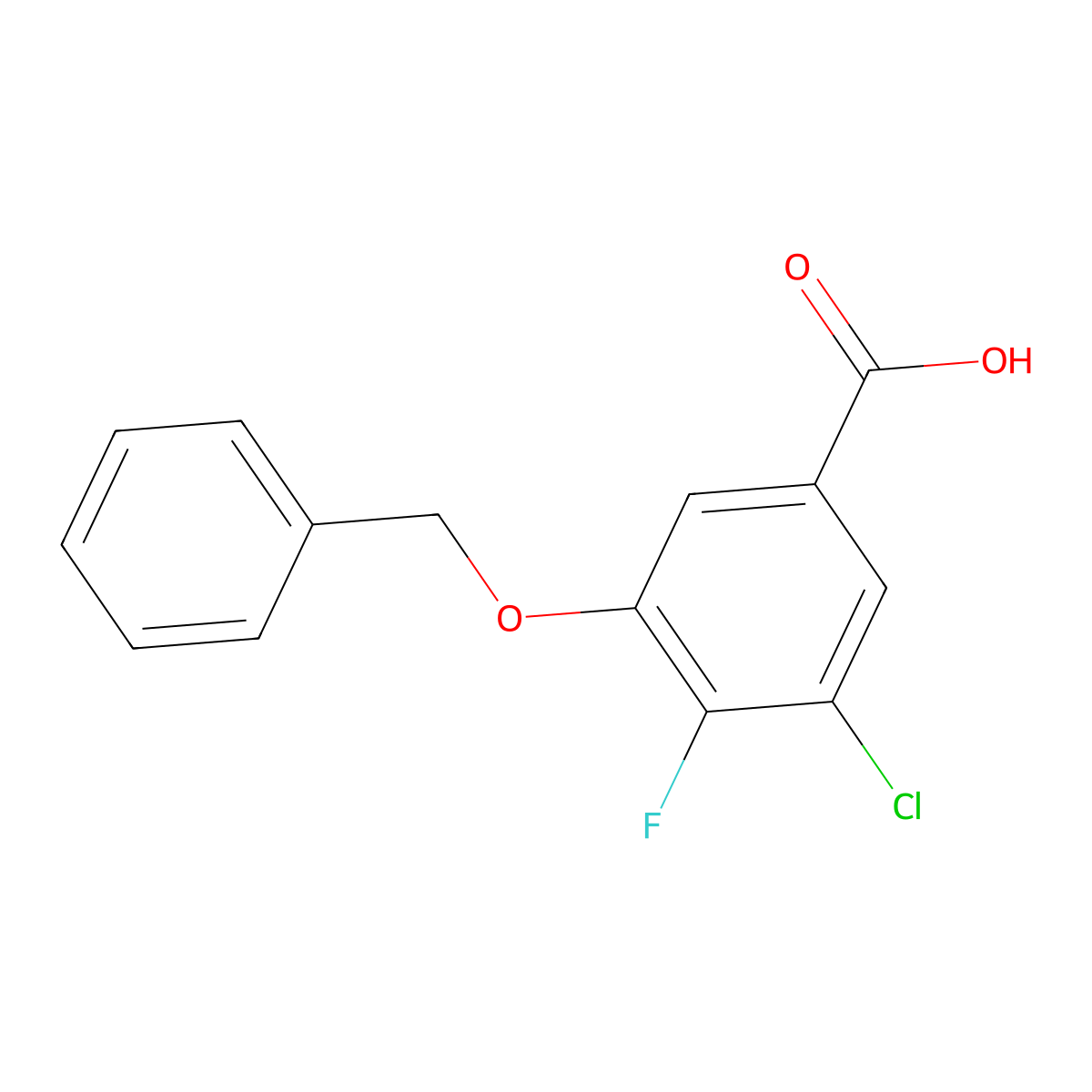 3-(Benzyloxy)-5-chloro-4-fluorobenzoic acid molecular structure, CAS 2807466-88-0