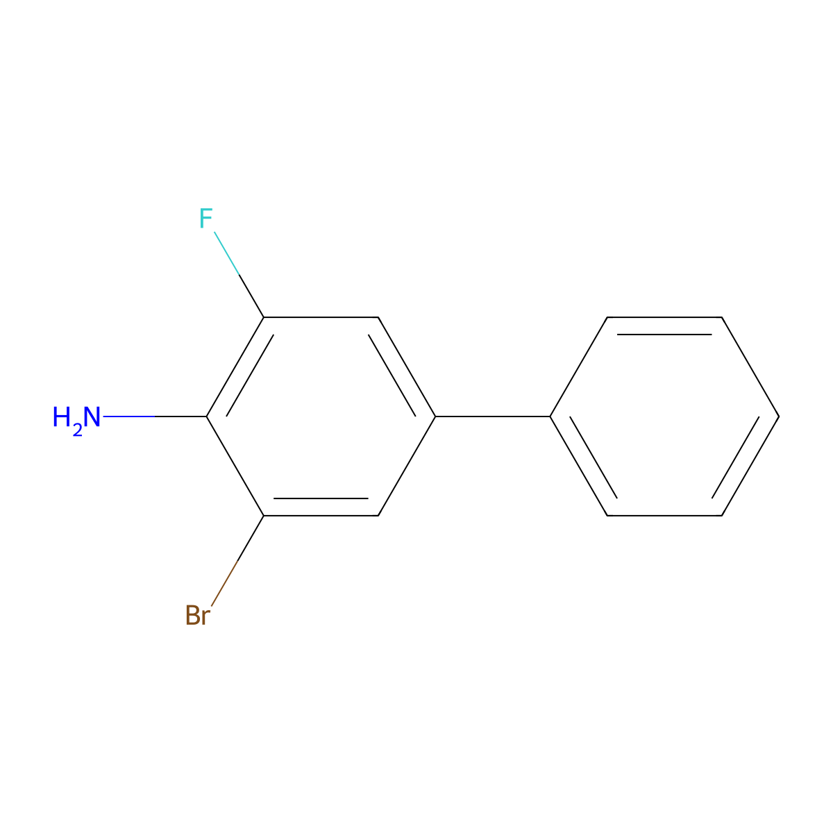 3-Bromo-5-fluoro-[1,1'-biphenyl]-4-amine molecular structure, CAS 2807466-95-9