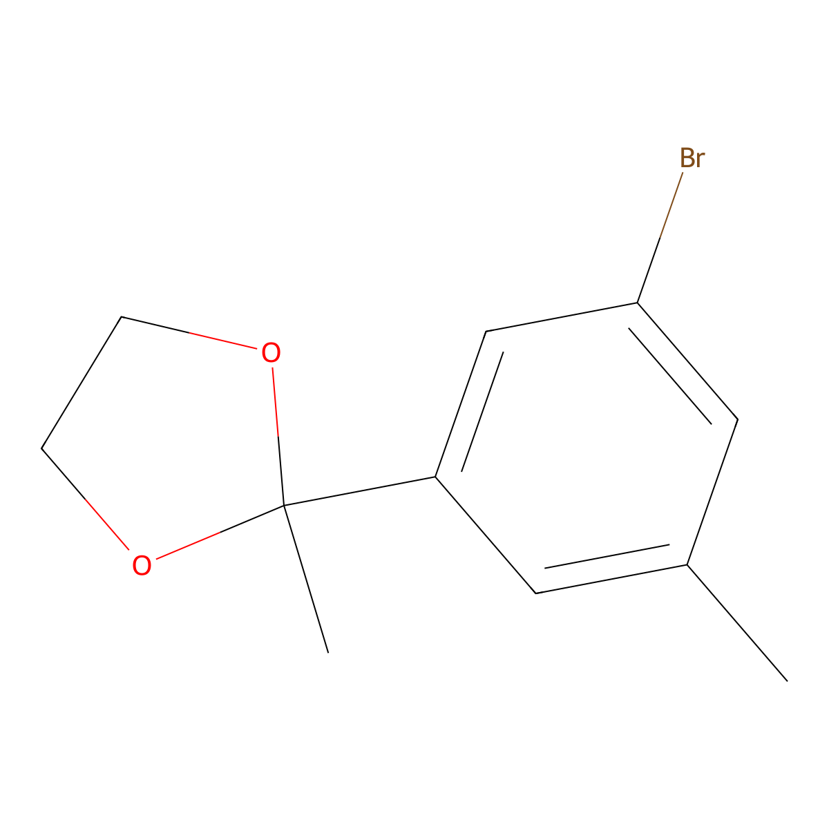 2-(3-Bromo-5-methylphenyl)-2-methyl-1,3-dioxolane molecular structure, CAS 2807467-20-3
